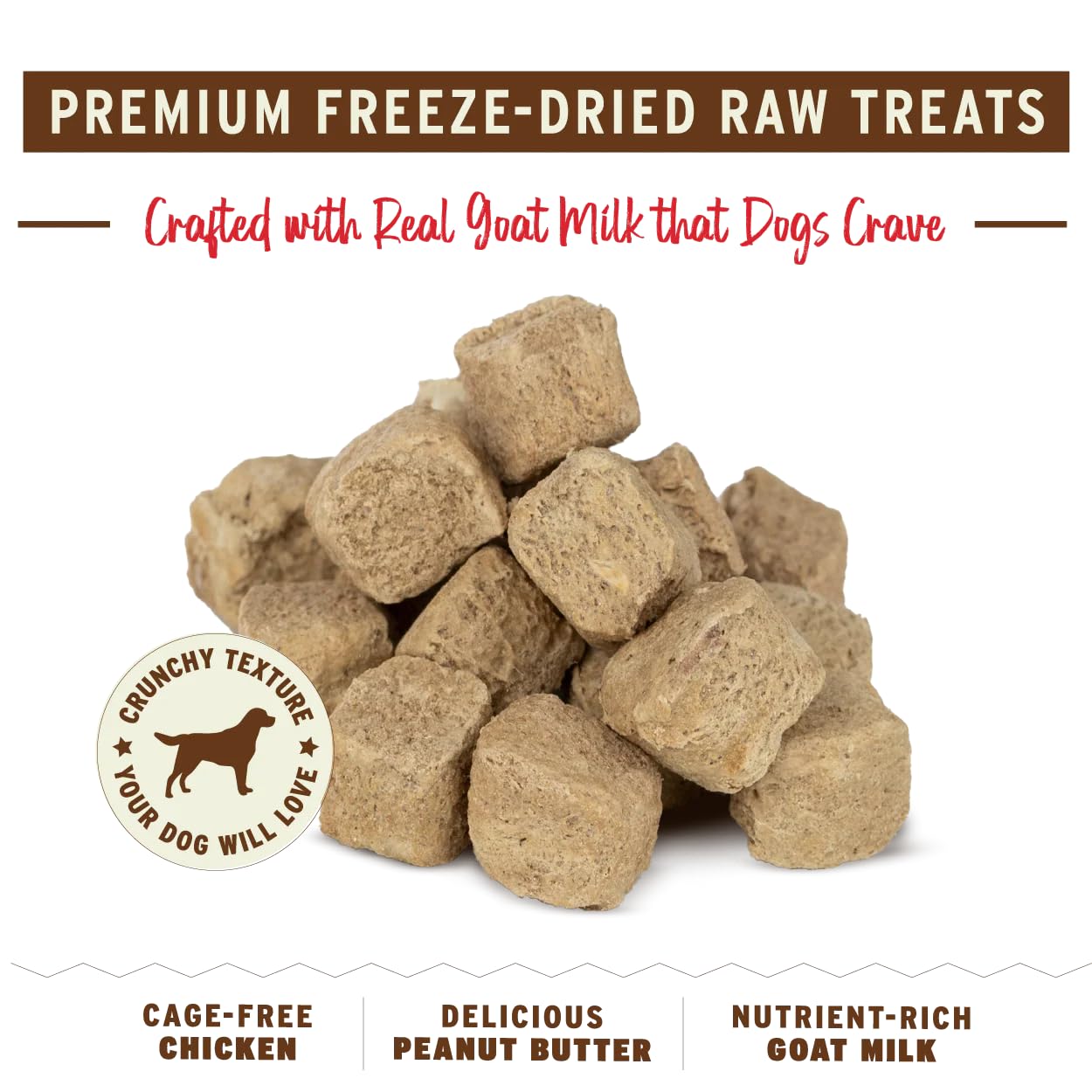 Primal Freeze Dried Dog Treats, Youre My Butter Half; Chicken & Peanut Butter with Goat Milk, Grain Free Training Treats for Do