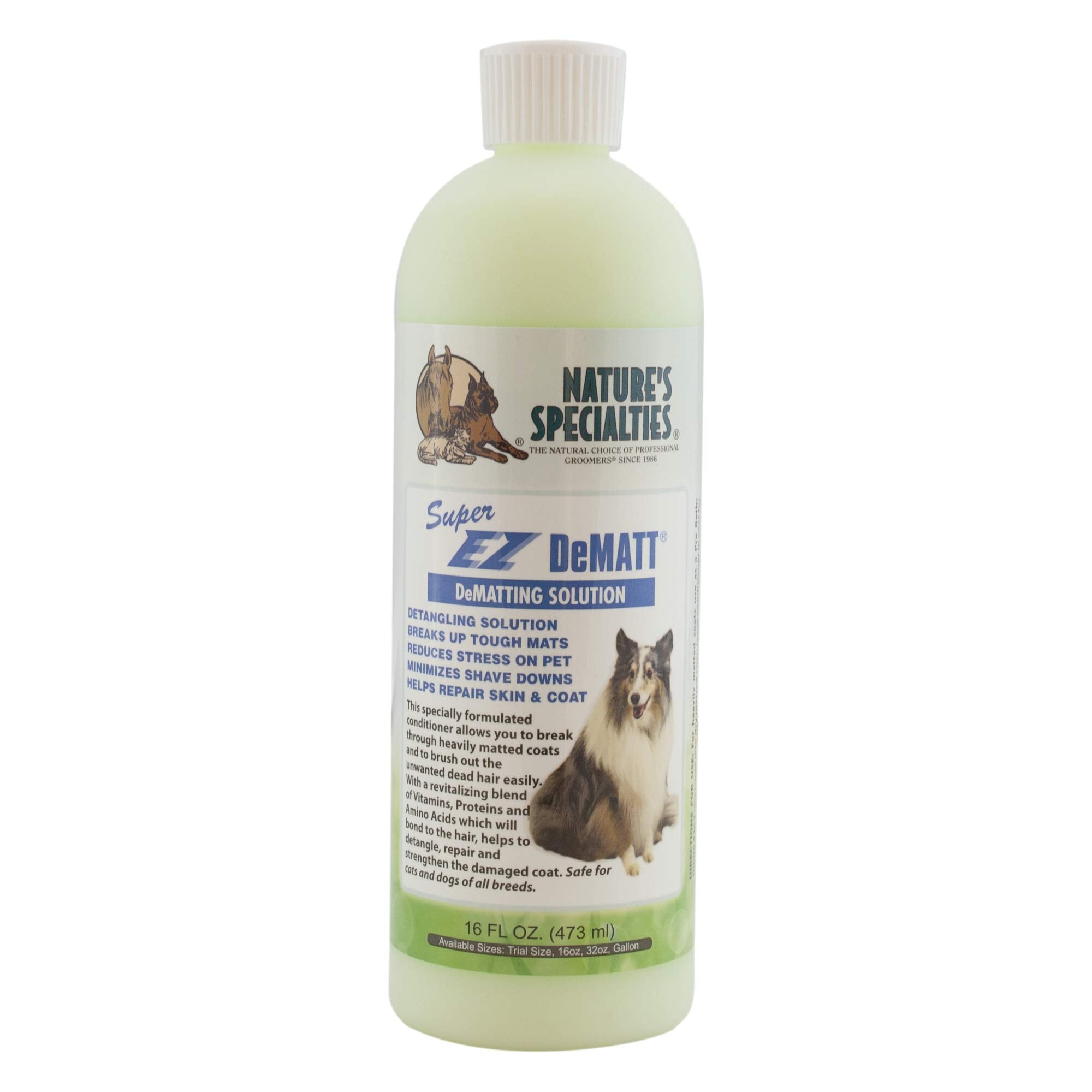 Nature's Specialties Super EZ DeMatt Dematting Solution Concentrate for Pets, Natural Choice for Professional Groomers, Breaks u