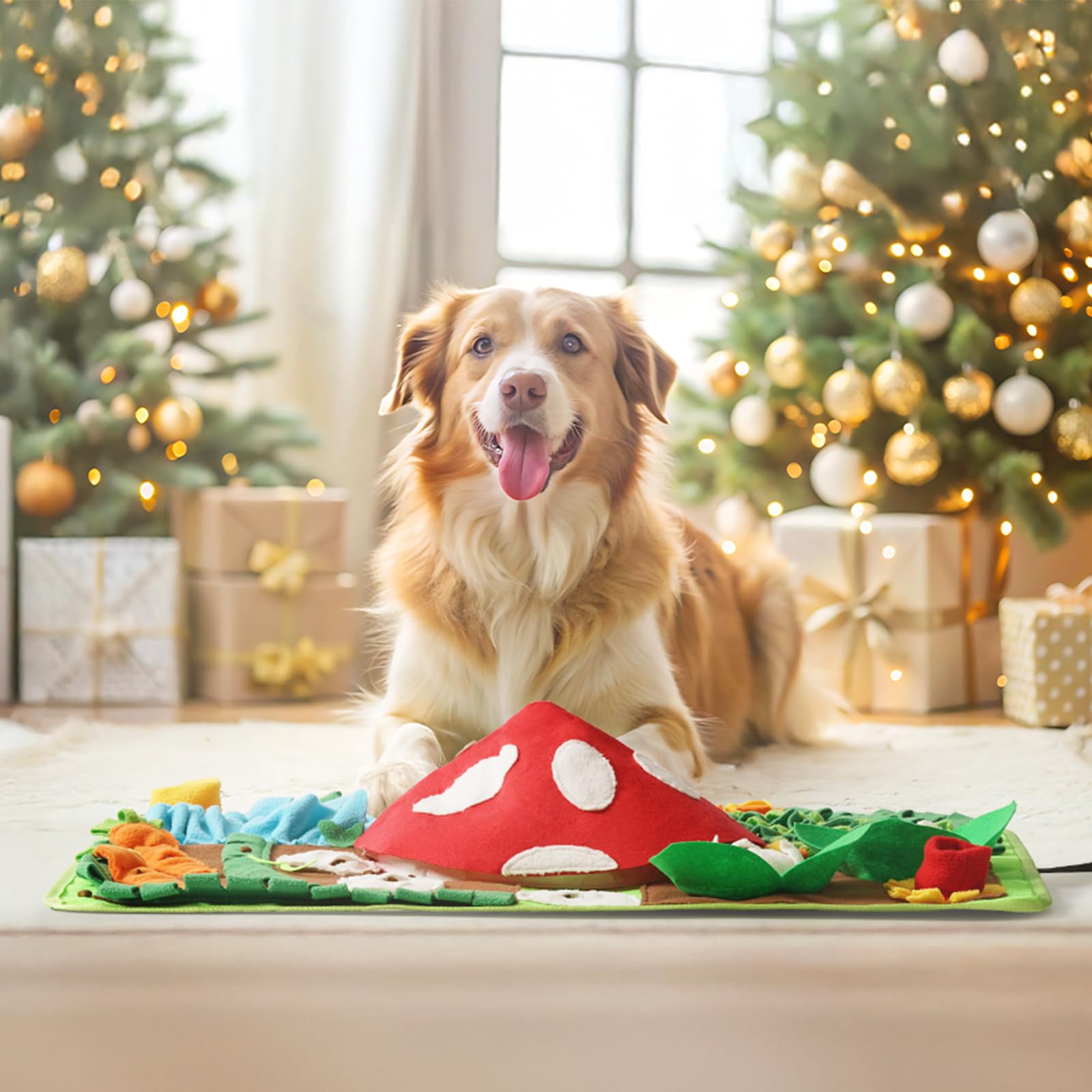 Mewoo Snuffle Mat For Large Breed Dogs, 40''X27.5'' Sniff Mat With Squeaky, Interactive Dog Toys For Boredom Relief