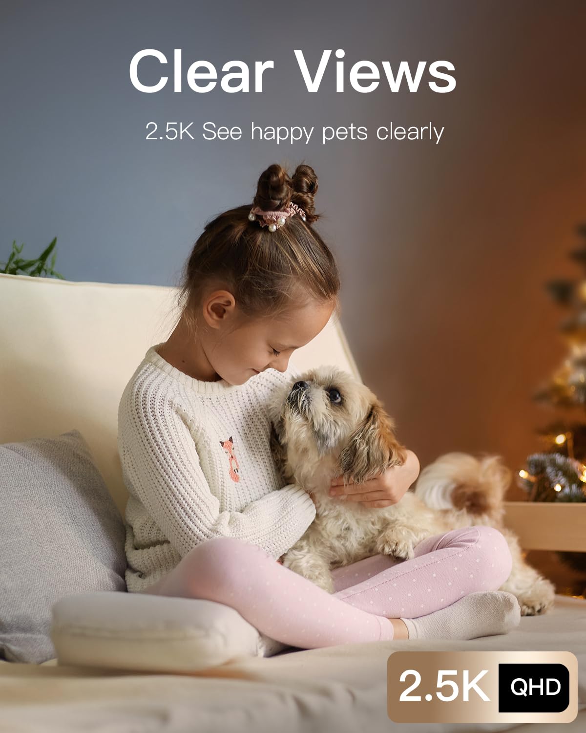 VIMTAG 2.5K Indoor Security Camera 2-Pack - Baby Monitor & Pet Camera System with App, 360 View, 5G/2.4G Wireless WiFi, Motion T