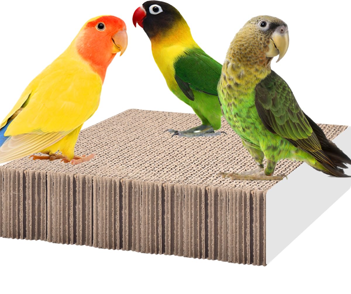 Katumo Bird Toys, 7.8 Inch Paper Parakeet Shredding Chewing Toys Parrot Perch Platform Conure Foraging Toys For Budgie Cockatiel