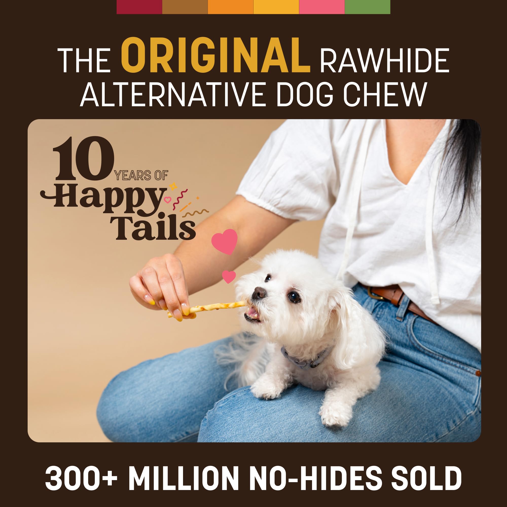 Earth Animal No Hide Stix - Long Lasting Rawhide Free Small Dog Chews Sticks, Peanut Butter - 20 Count Value Pack