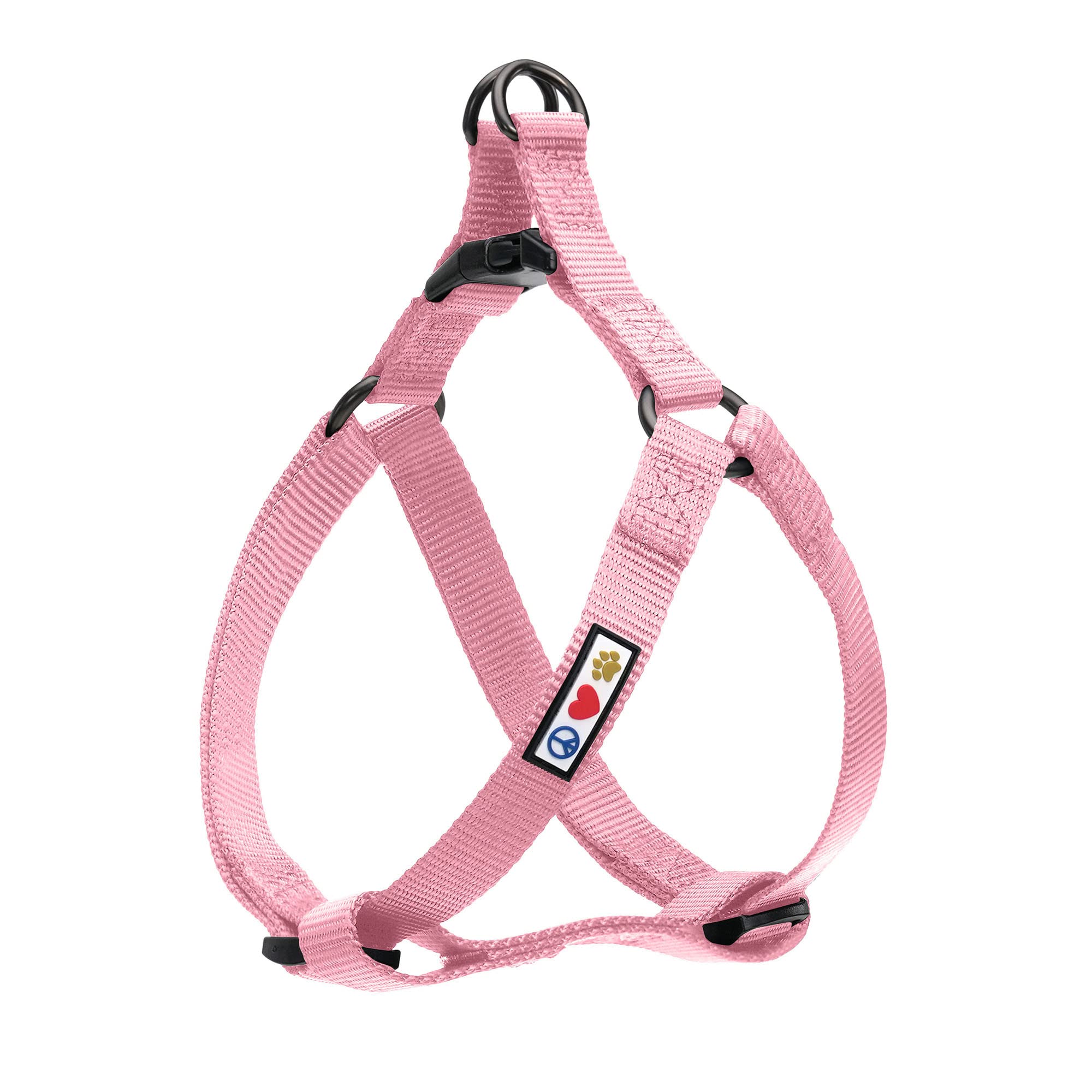 Pawtitas Solid Color Step-In Dog Harness - Pink Cherry Blossom, Large, For Puppy & Dog Training & Walking