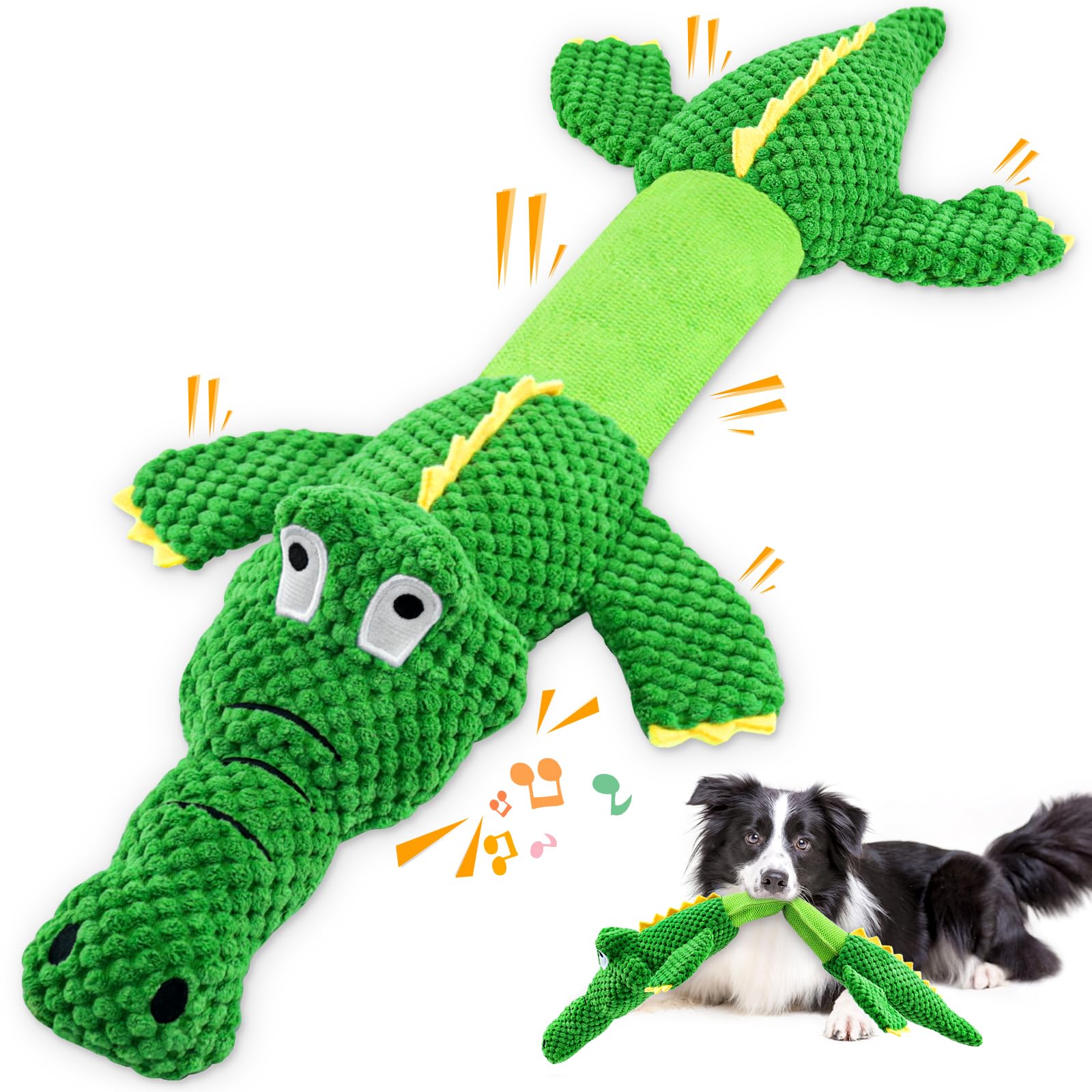Wowbala Large Dog Toys: Squeaky Plush Chew Toys - Tough Tug Of War - Interactive For Puppies To Large Breeds