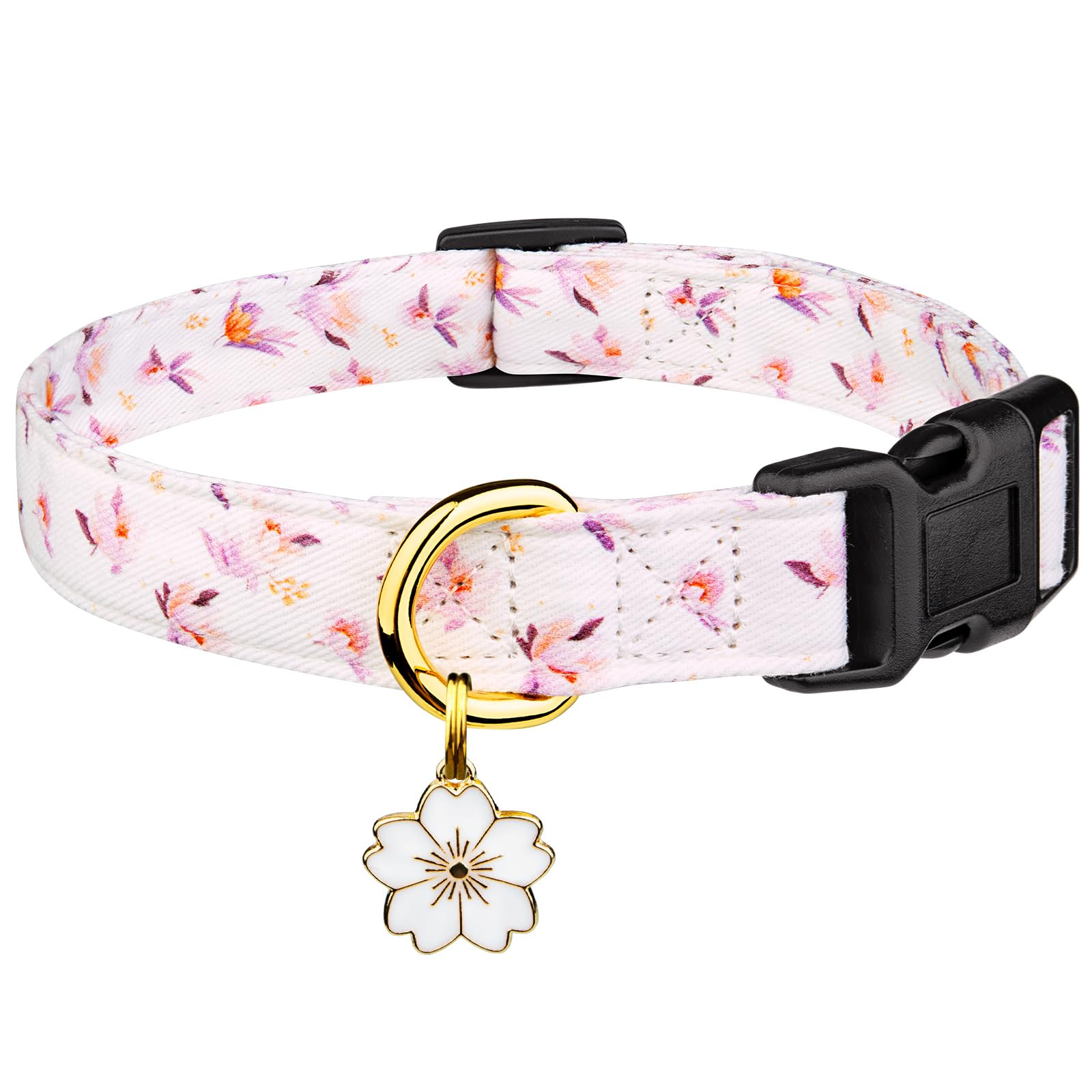 Cotton Handmade Dog Collar Cute And Distinctive Patterns White Flower With Pendant For Girl Boy Dogs Collars S