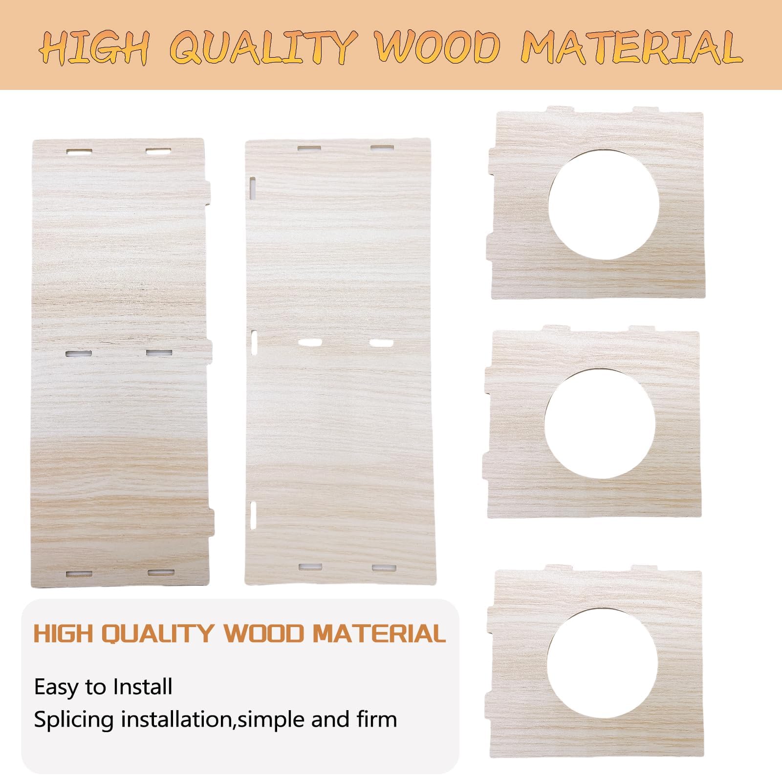 Hamiledyi Wooden Hamsters 2-Chamber Hideout-Tunnel Multi Chamber Exploring Toy Hamster Exploring Tunnel Toy for Hamsters Mice Gu