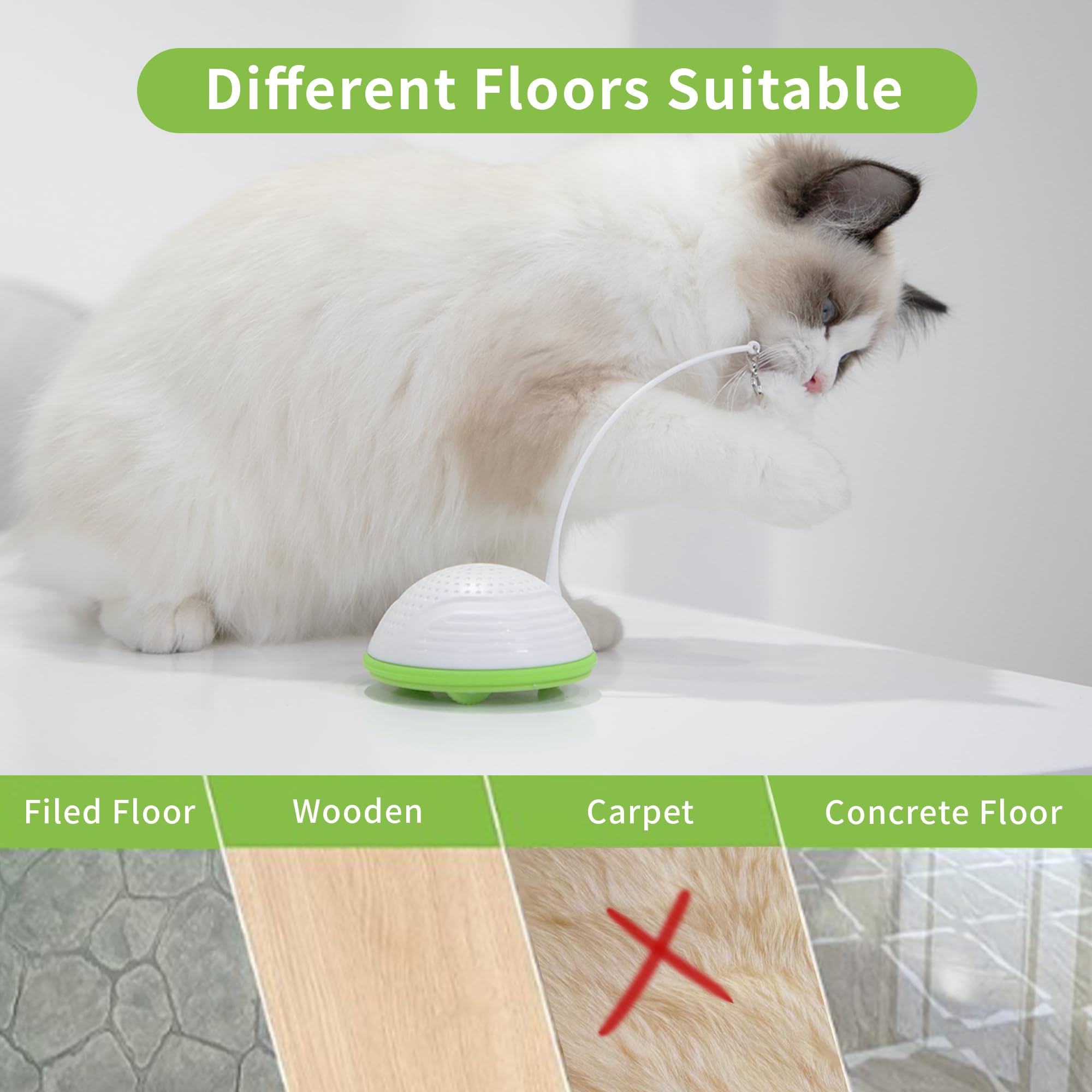 Petgeek Automatic Cat Toy, Interactive Cat Toy With Mouse Sound Squeaky, Kitty Toys For Cat Small, Feather Cat Toys For Indoor Cats, Best Gift For Birthday, Thanksgiving, Christmas, New Year