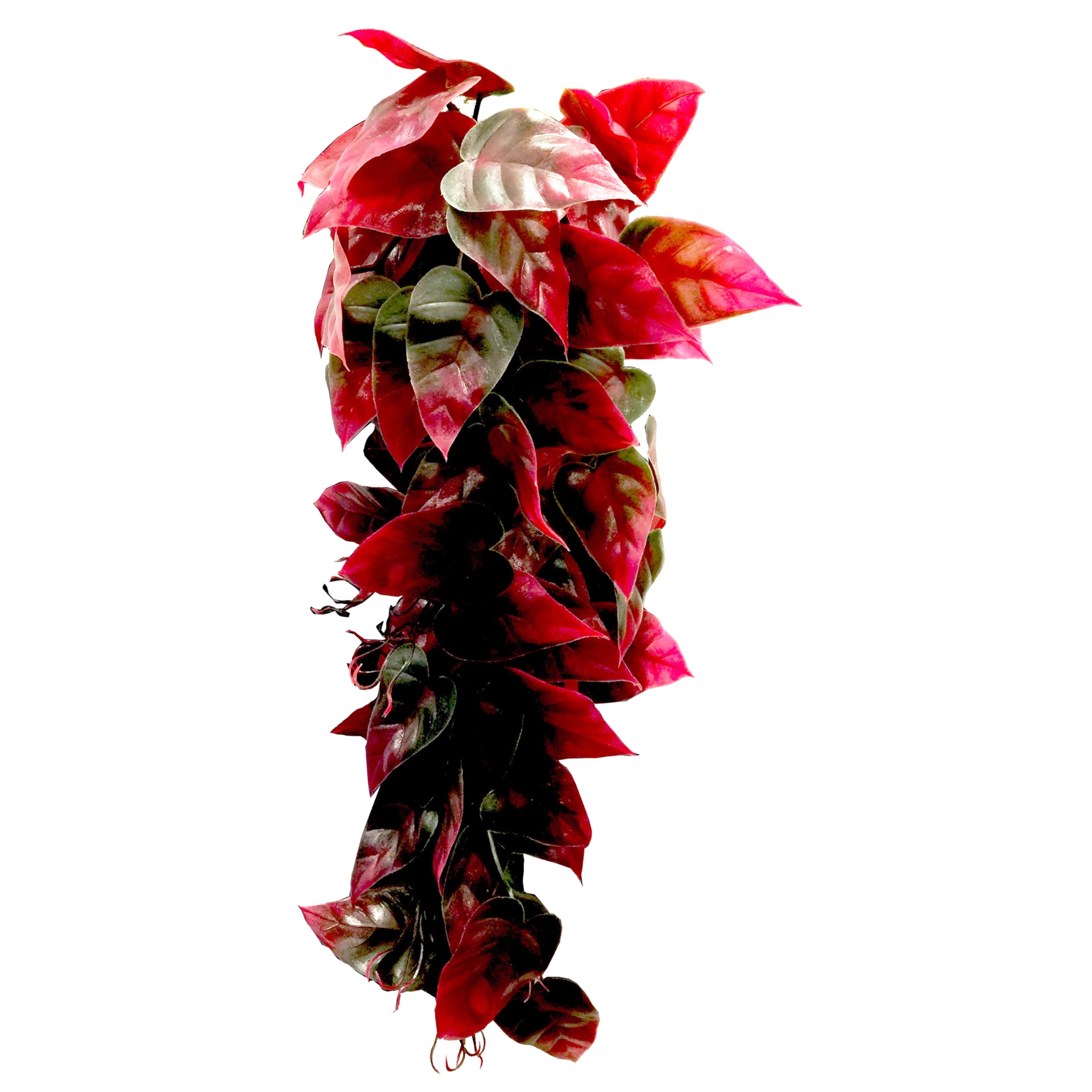 Penn-Plax Reptology Decorative Hanging Terrarium Plant Vines For Reptiles And Amphibians – 24” Length – Green & Red