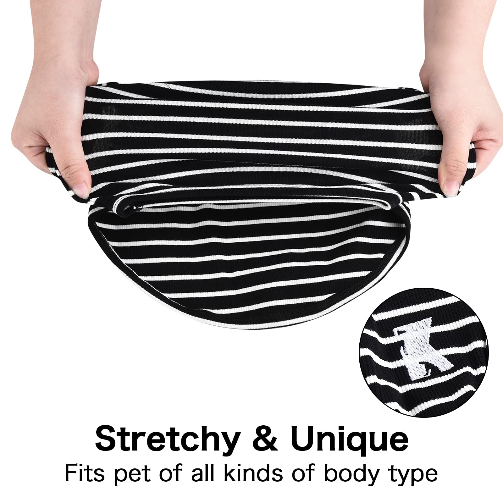 Koneseve Dog Shirt Vest Lightweight Stretchy Dog T-Shirts Soft Cool Sleeveless Stripe Vests Breathable Clothes For Puppy Kitty C