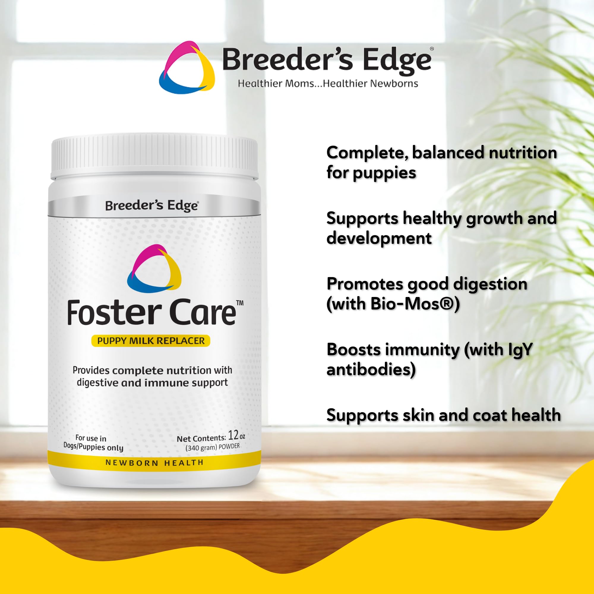 Revival Animal Health Breeder's Edge Canine Milk Replacer Powder, 12 oz, Complete Nutritional Supplement for Puppies & Dogs, White