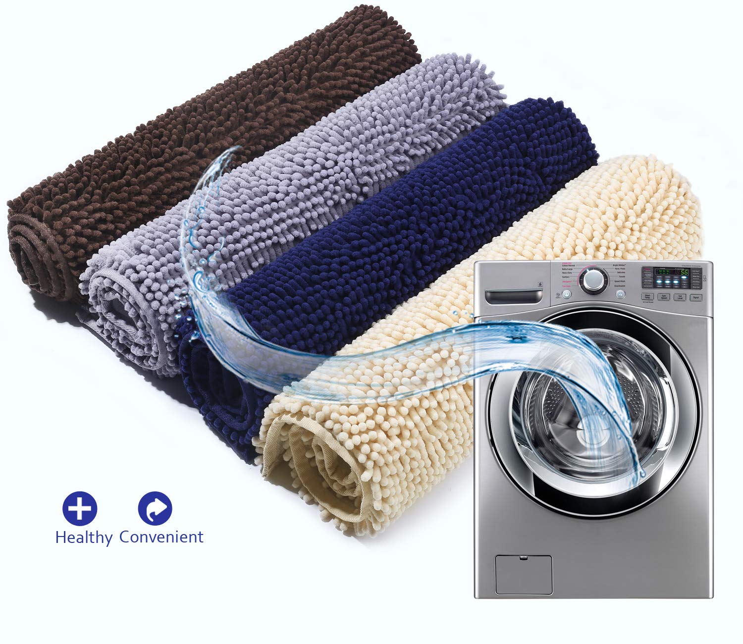 Vivaglory 31'× 20' Litter Box Mat, Microfiber Cat Litter Catcher With Waterproof Back, Super Soft For Cat'S Paws, Machine Washable, Navy Blue