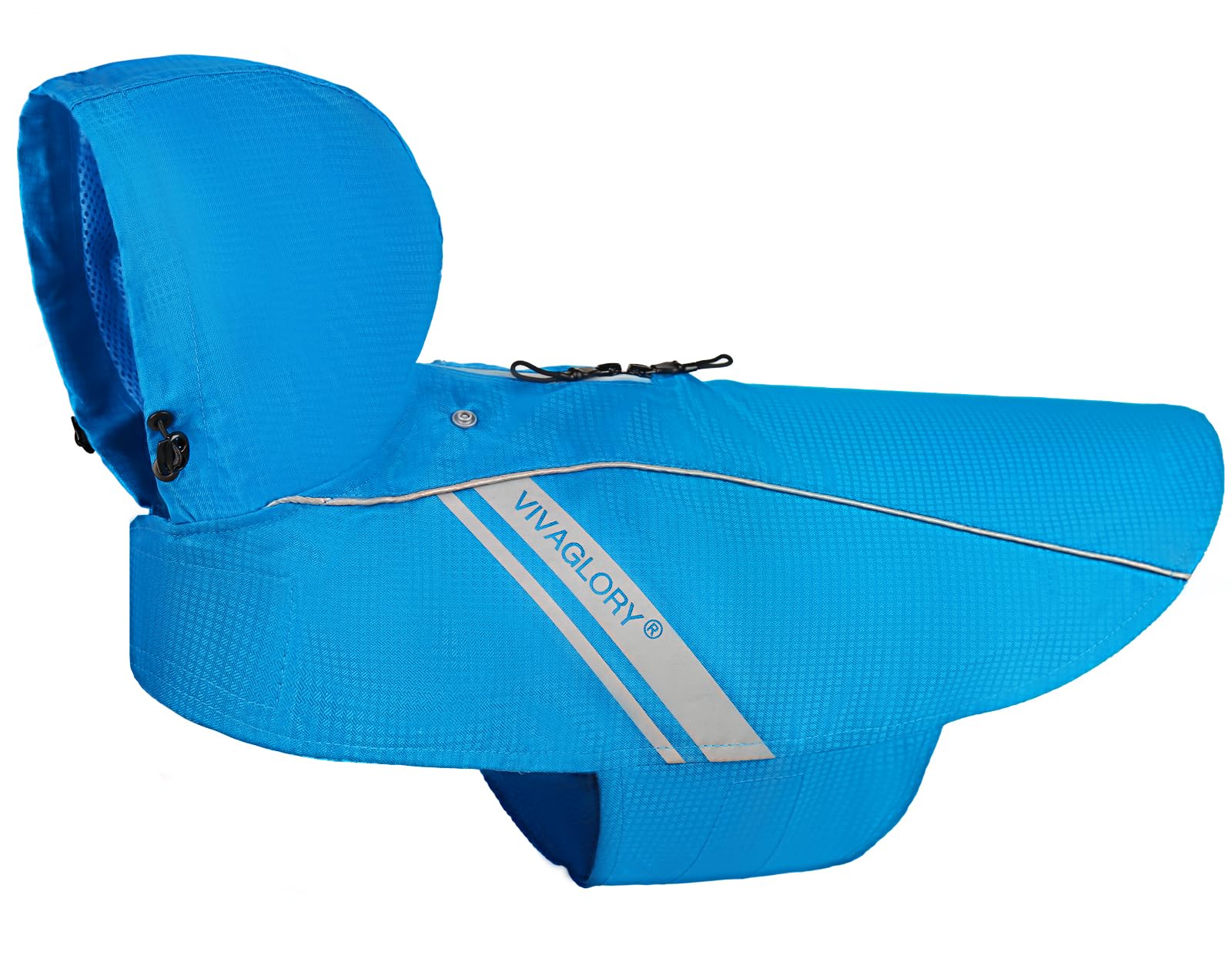 VIVAGLORY Dog Raincoat for Large Dogs, Easy on & Off Pet Rain Cloth, Reflective Lightweight Breathable Dogs Safety Vest Jackets 