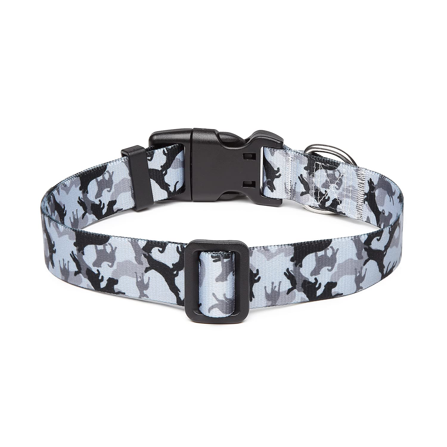 Mercano Adjustable Dog Collar - Special Design Patterns, Soft Nylon Comfortable Durable Pet Collar For Small Medium Large Dogs (M, Dog Camouflage Grey)