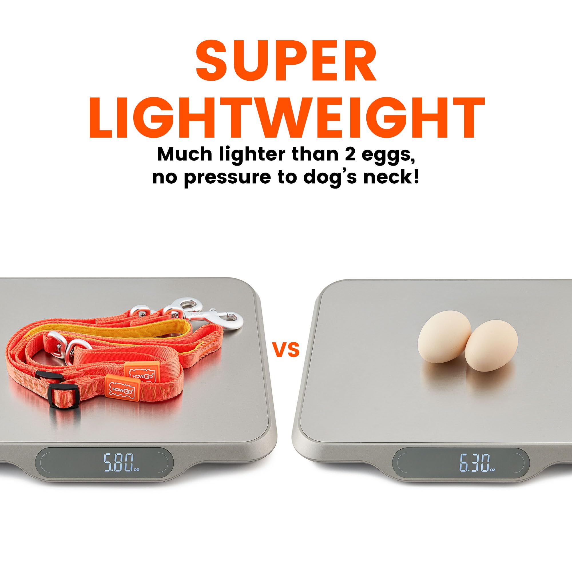 Howgo Double Dog Leash, No Tangle 360 Swivel, Adjustable Two Padded Handles, Double Clip Dog Leash Coupler Splitter For Small An