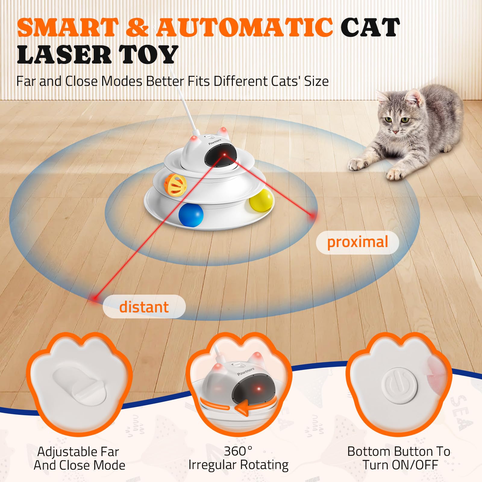 Interactive Cat Toy: 5 In 1 Automatic Cat Toy For Indoor Cats, Rechargeable Hide And Seek Toy With Pvc Cover, Battery Operated K