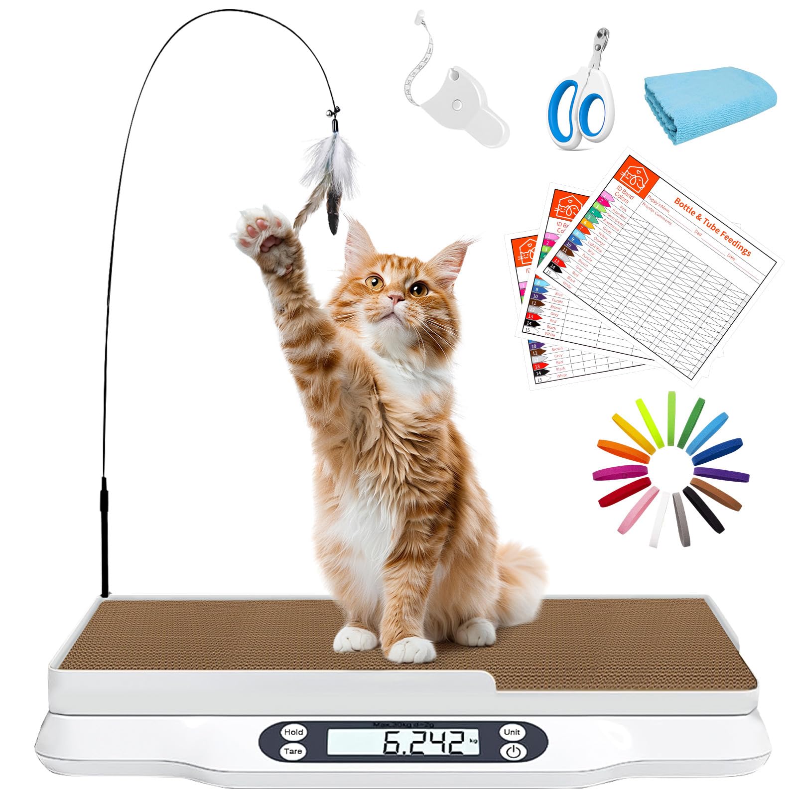 Kanmeii Multifunctional Pet Scale Max 66 Lbs Cat Dog Scale with LCD Display & Hold/Tare Function for Kittens Puppies Includes Sc