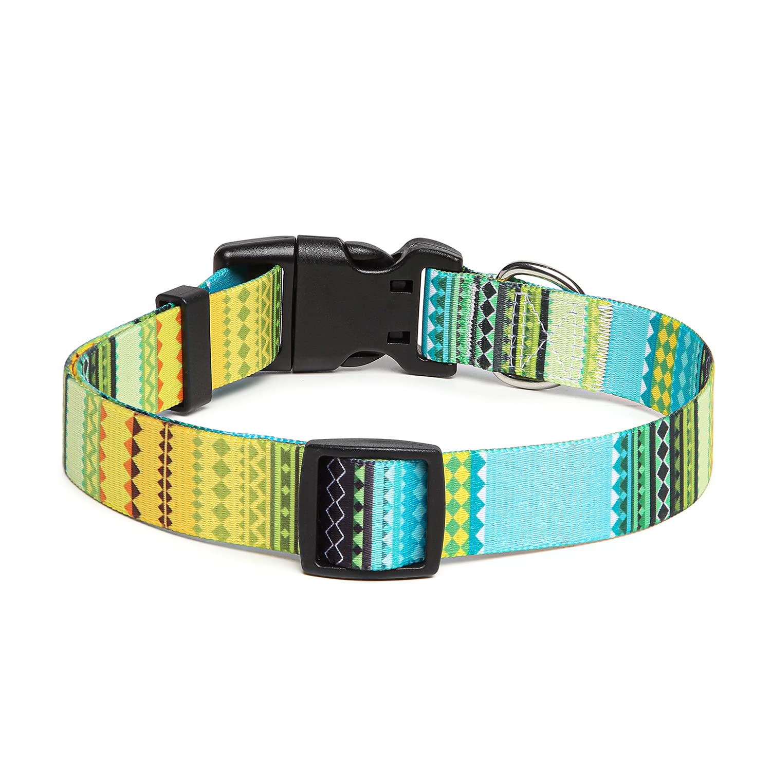 Suredoo Adjustable Dog Collar With Patterns, Ultra Comfy Soft Nylon Breathable Pet Collar For Small Medium Large Dogs (M, Bohemian Yellow)