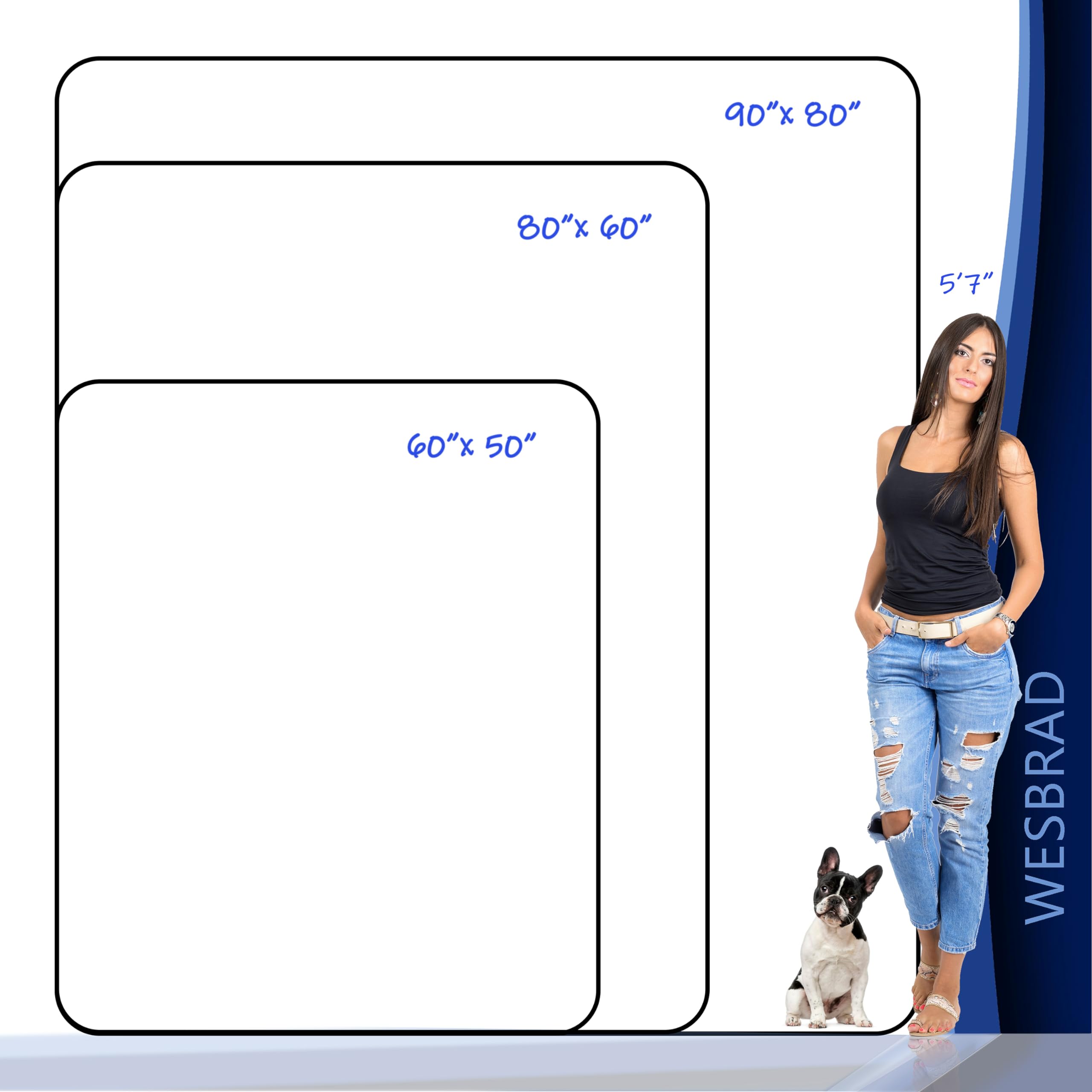 Wesbrad 100% Leak Proof, Waterproof Bed Cover, Totally Pee Proof, Ez-Wash, Durable, 3 Layer Blanket (Queen-King 90'X80', Slate Grey, Cool Grey) Adults, Pets, Dogs, Cats