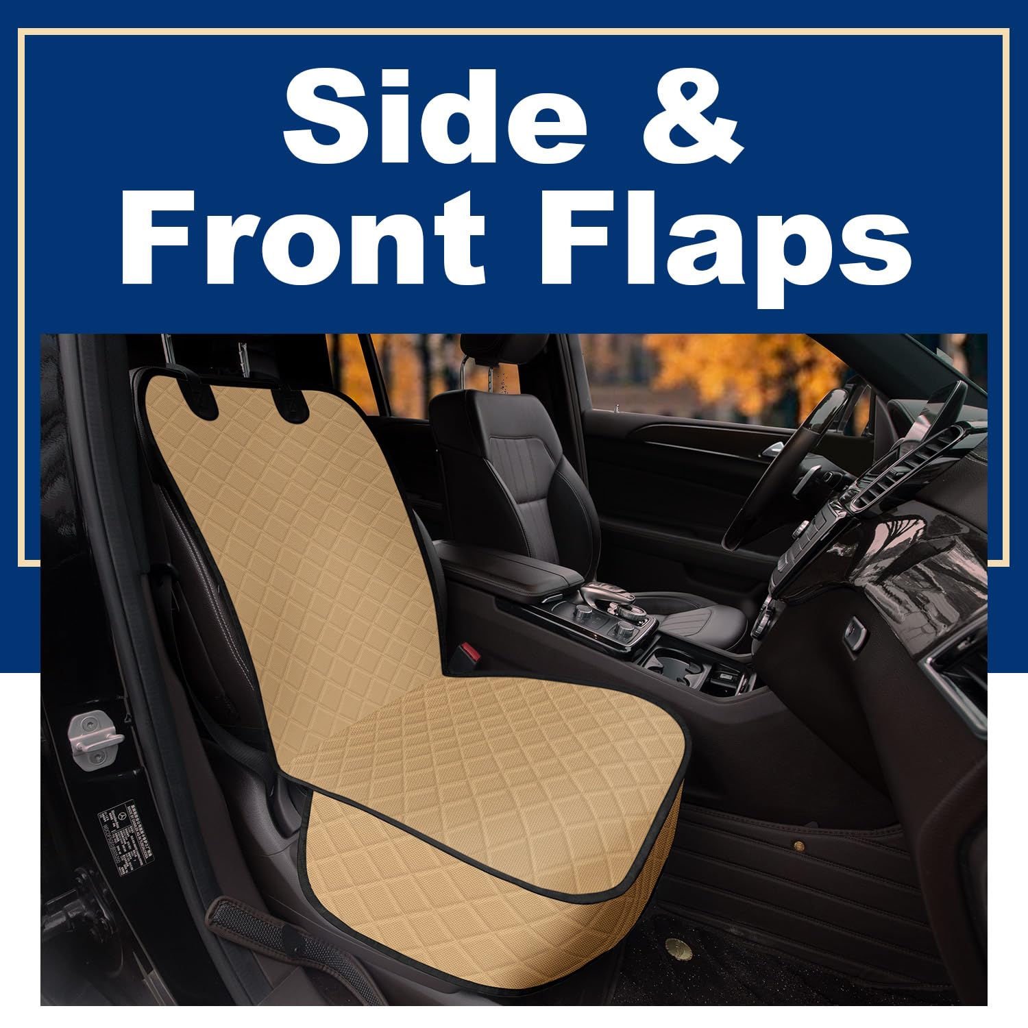 Horjones Dog Car Seat Cover,Waterproof And Nonslip Front Seat Dog Cover,Car Seat Protector For Cars,Trucks,Suvs And Jeep(M-Khaki