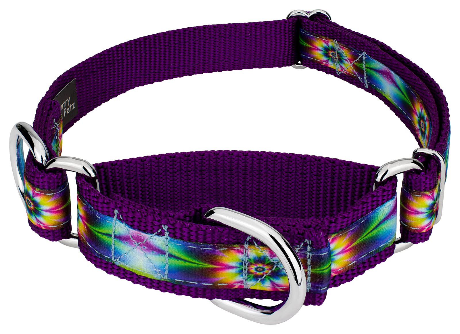 Country Brook Petz - Tie Dye Flowers Signature Martingale Dog Collar - Each Collar You Buy, A Collar Is Donated To A Shelter (1 