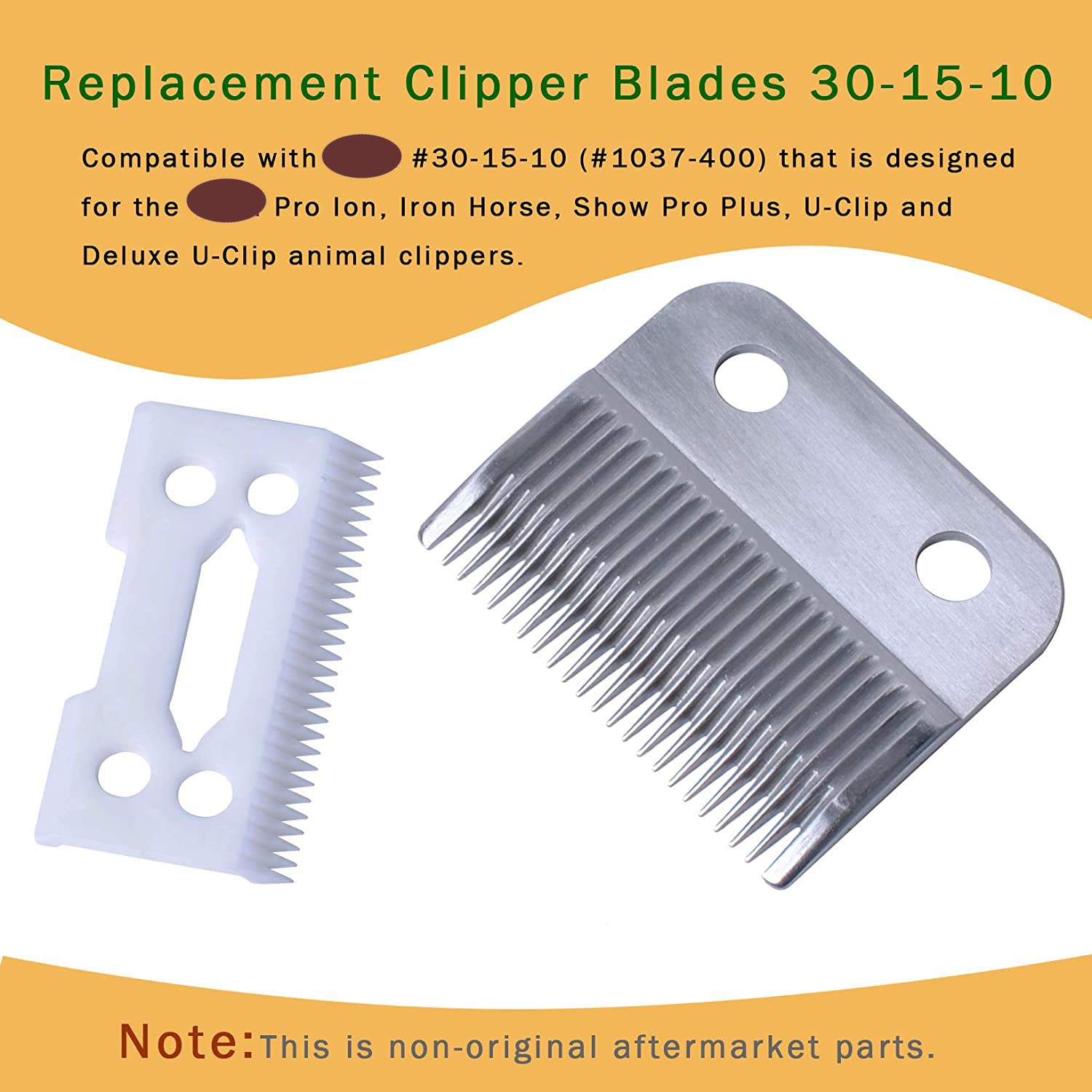 Replacement Clipper Blade Compatible With W-Ahl #30-15-10 Pro Ion, Iron Horse, Show Pro Plus, U-Clip, And Deluxe U-Clip,Professi