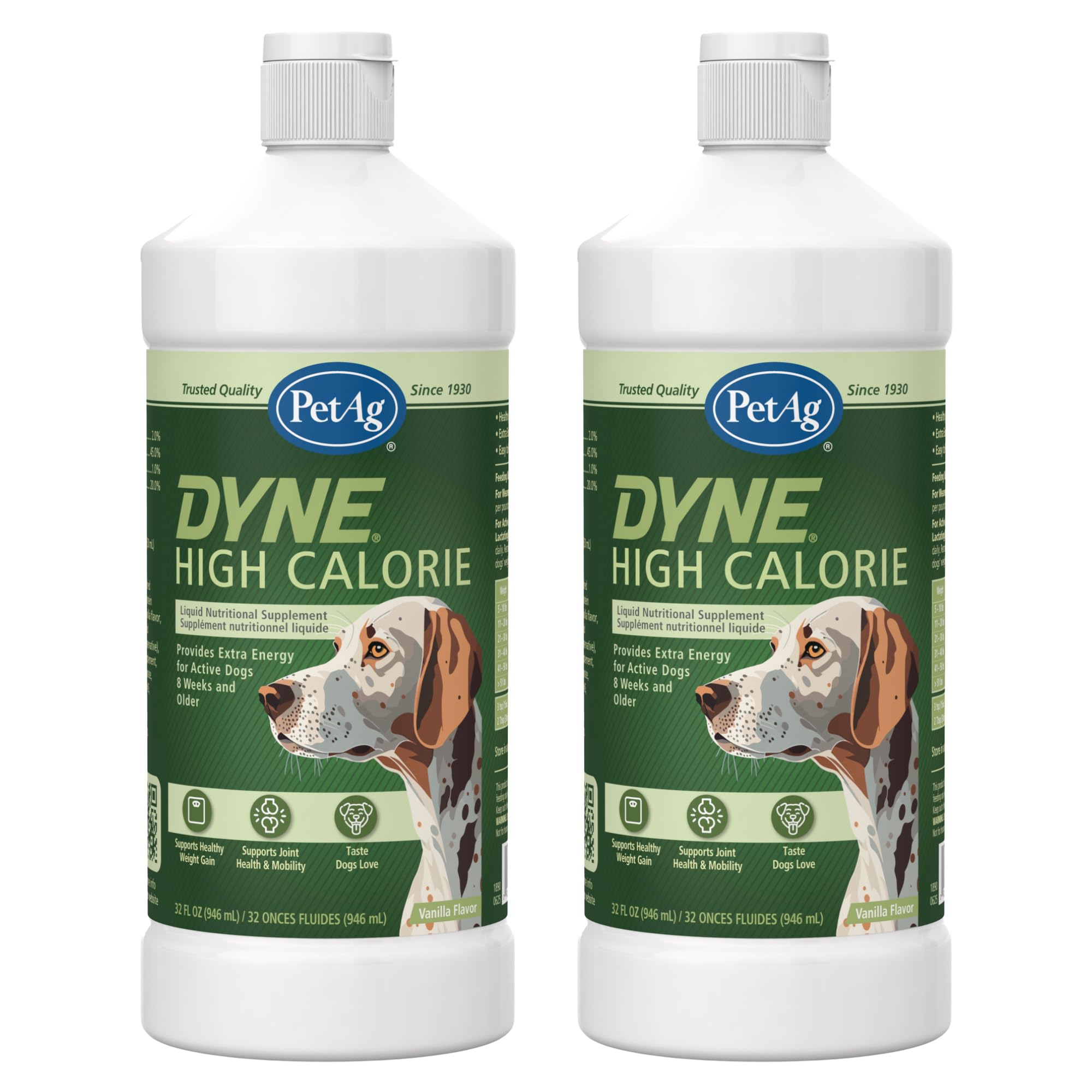 Pet-Ag Dyne High Calorie Liquid Nutritional Supplement for Dogs & Puppies 8 Weeks and Older - 32 oz, Pack of 2 - Supports Perfor