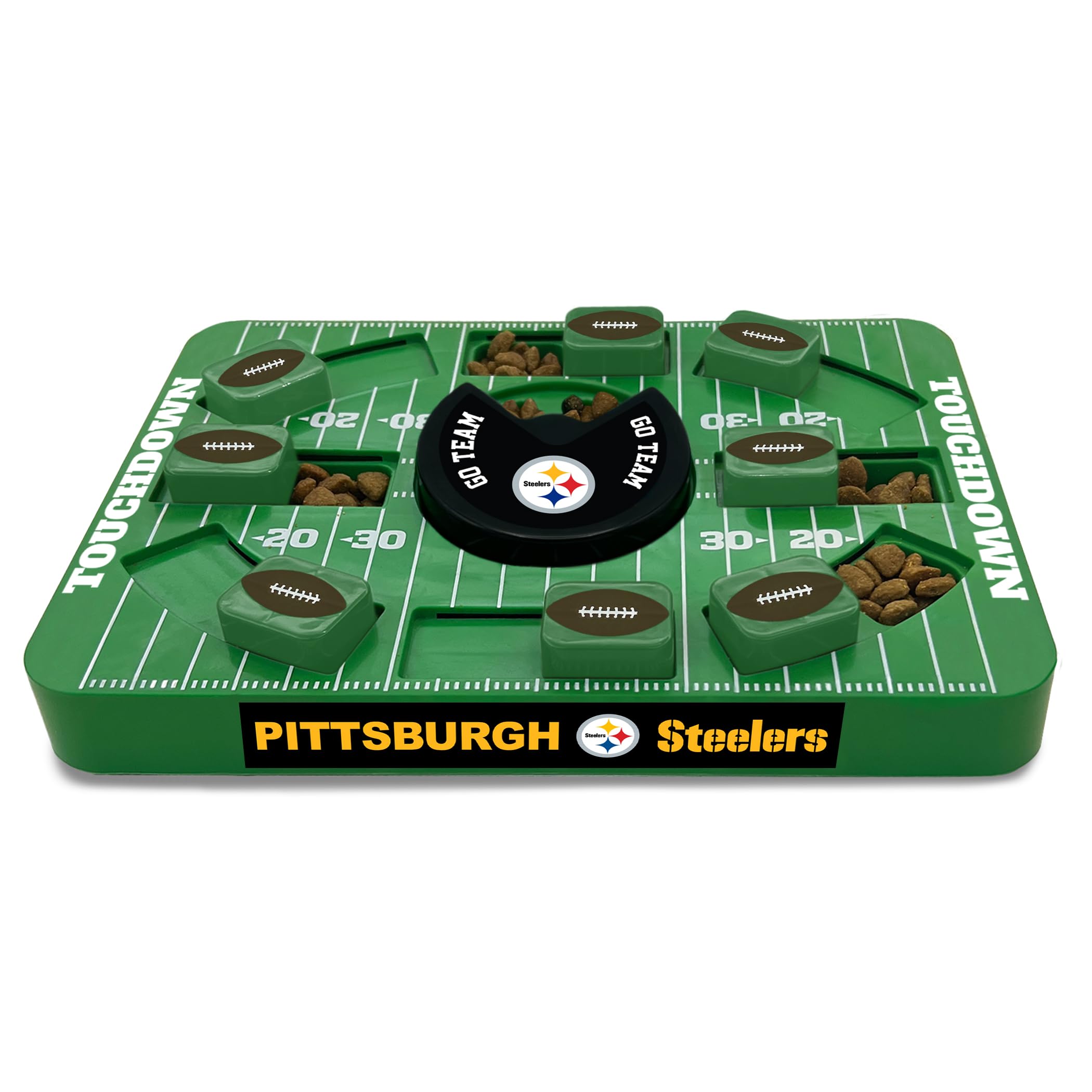 Pets First Nfl Pittsburgh Steelers Large Puzzle Toy, New Size, Interactive Dog Treat & Slow Feeding Toy