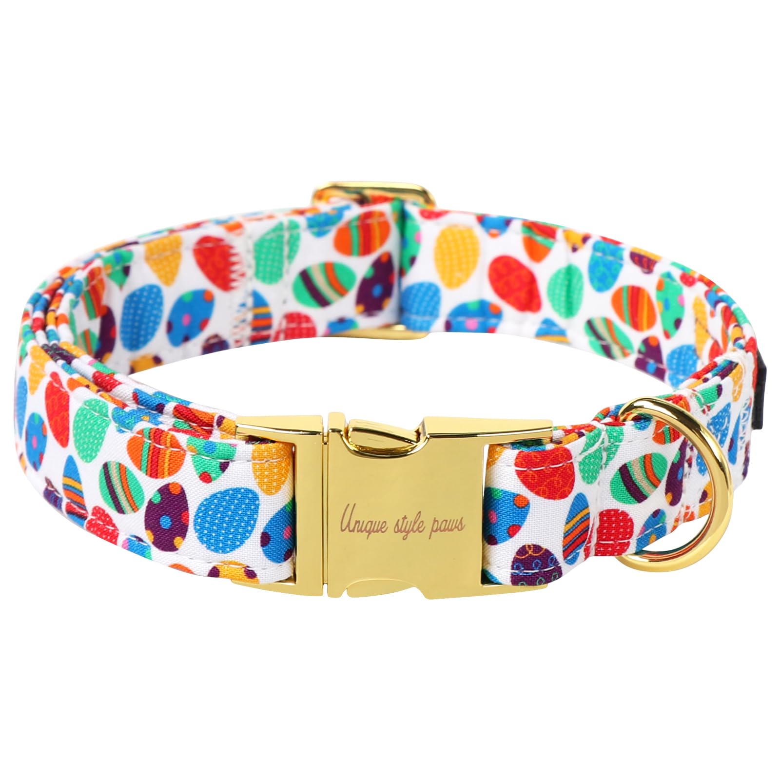 Unique Style Paws Easter Dog Collar Colorful Egg Rabbit Dog Collar Cotton Pet Collar For Large Medium Small Dogs