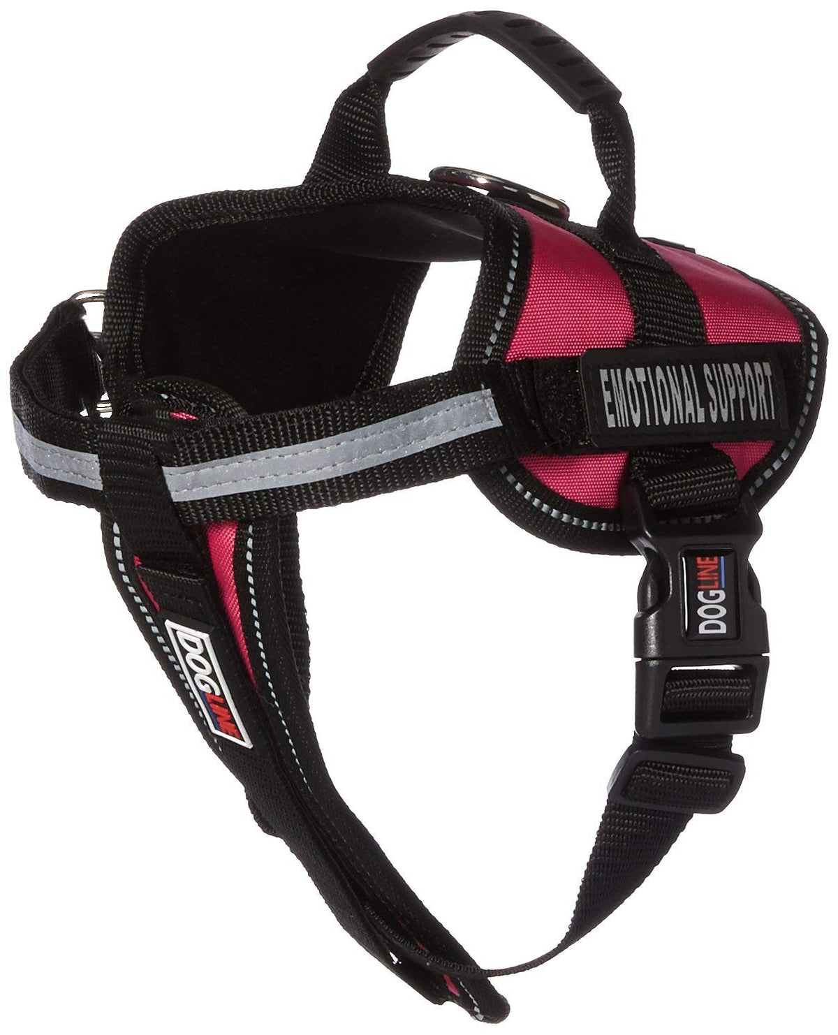 Dogline Vest Harness For Dogs And 2 Removable Emotional Support Patches, Small/18 To 25', Pink