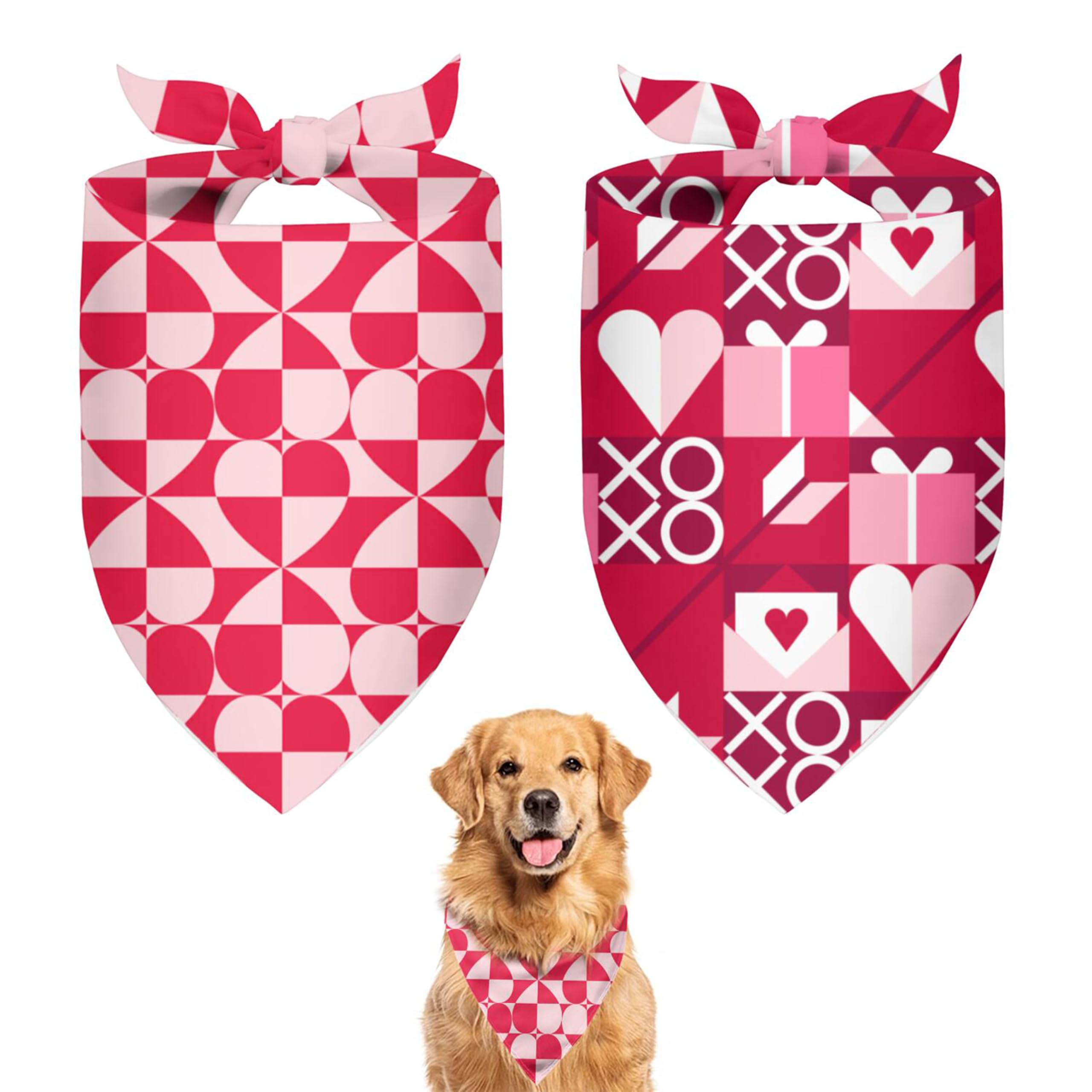 2Pcs Holiday Dog Bandanas, Dog Bandana Boy Girl,Funny Holiday Dog Scarf, Fashion Design Apply To Medium Sized Dog Holiday Outfit