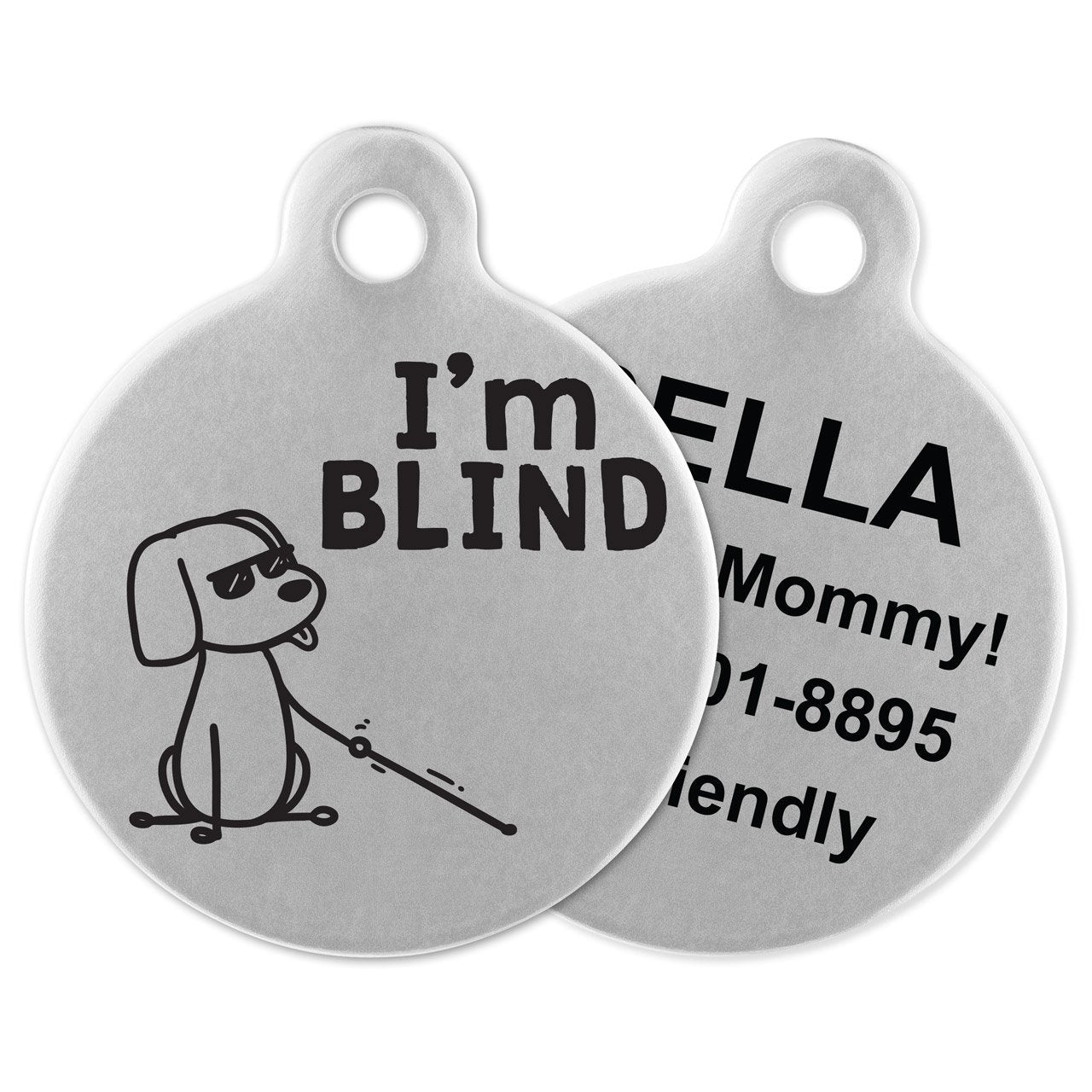 If It Barks - Engraved Pet Id Tags For Dogs - Personalized Stainless Steel Identification Tags - Custom Name Tag Attachment - Made In Usa, I'M Blind