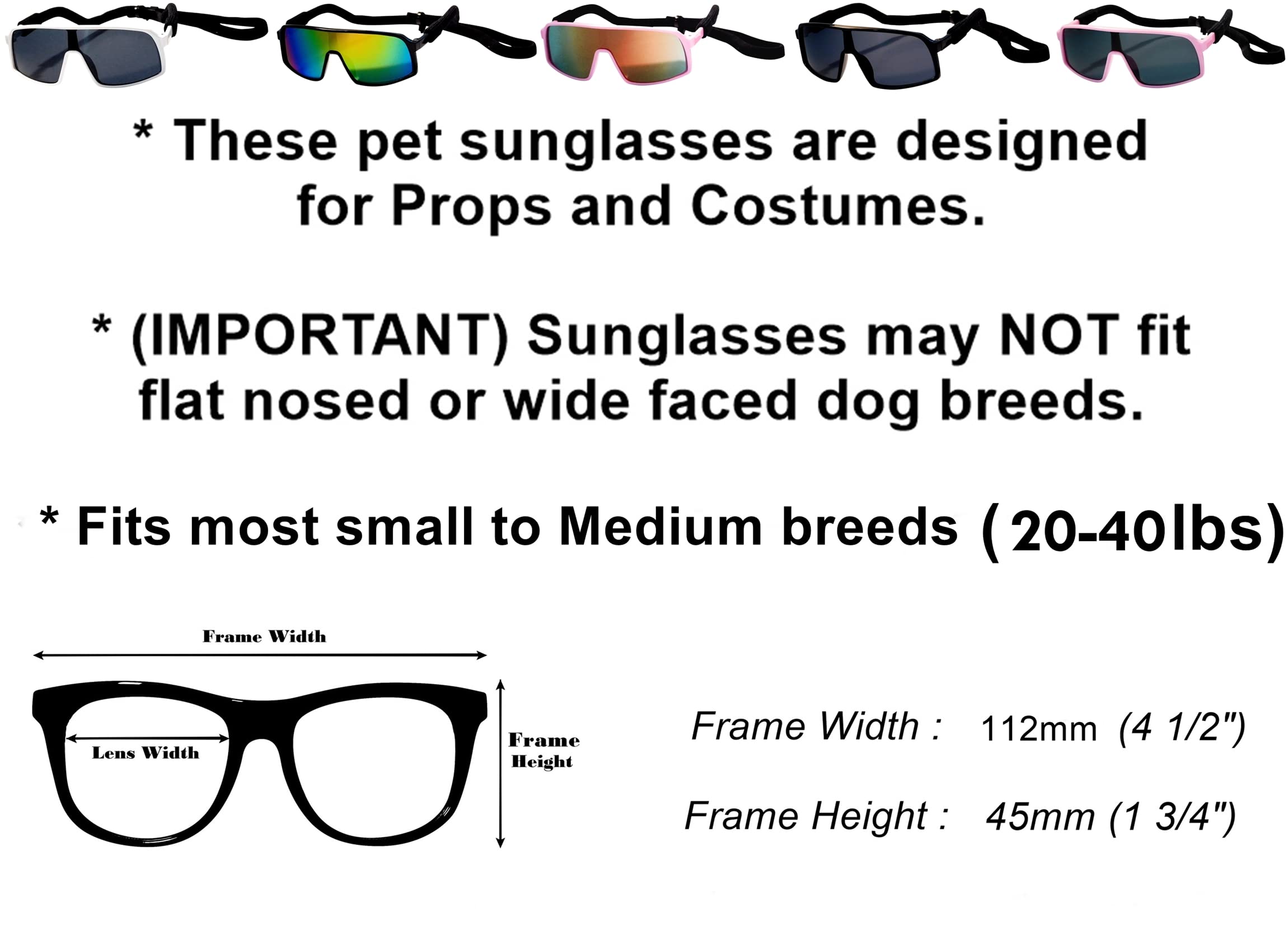 G010 Dog Pet Turbo Sports Sunglasses Medium Breeds 20-40 Lbs (Turbo Black)