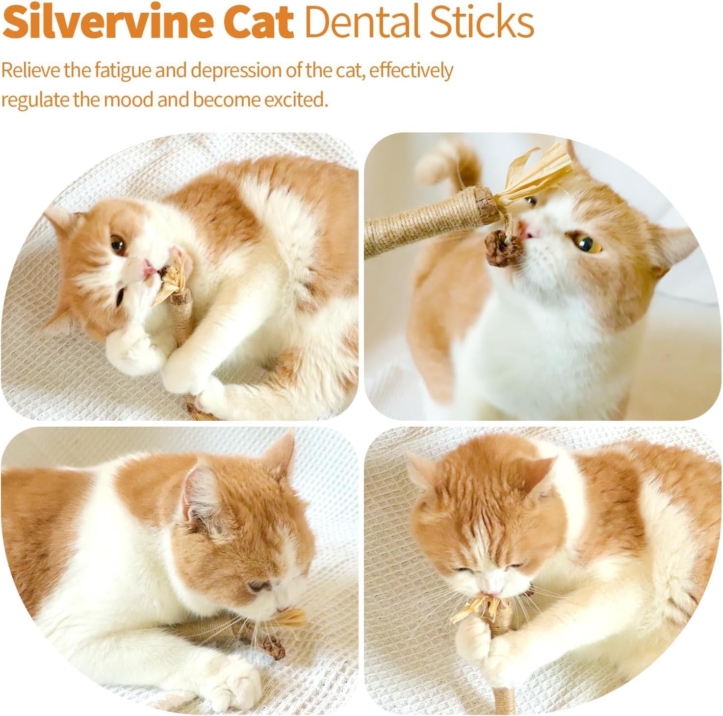 LOVELY CAVES Cat Silvervine Sticks Chew Toys, Natural Chew Stick Toy, Catnip Toys Teeth Cleaning, Matatabi Cat Treat, Edible Kit