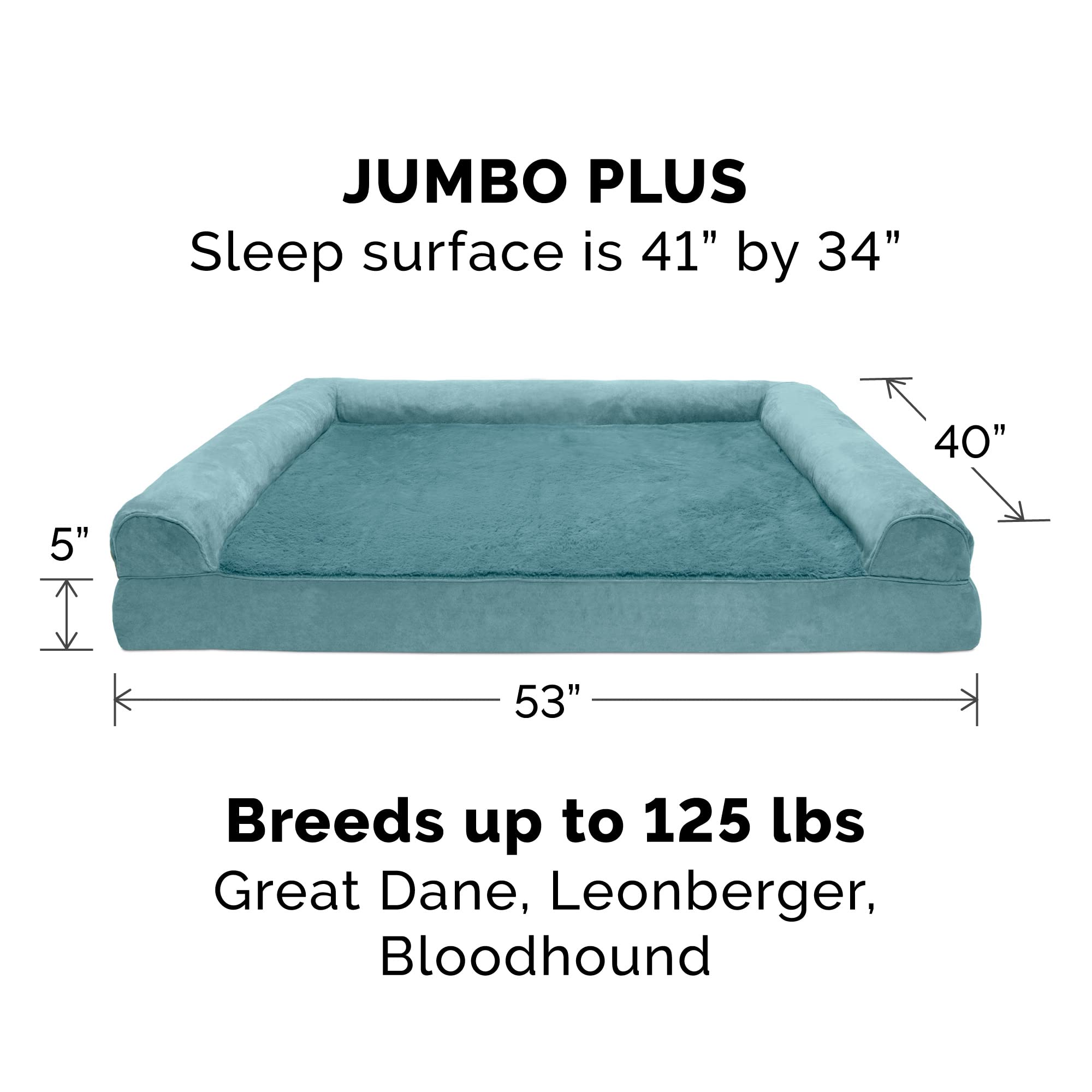 Furhaven Dog Bed Cover, Plush & Suede, Jumbo Plus, Deep Pool, Machine Washable, Model CVR-45636089