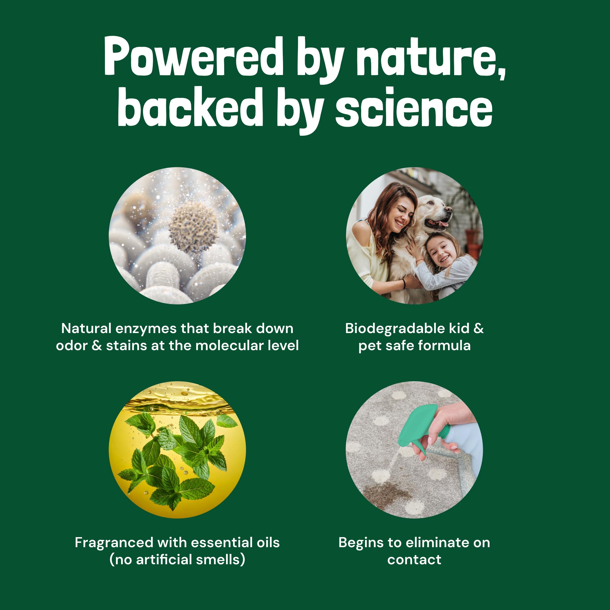 Sunny & Honey Pet Stain & Odor Miracle - Enzyme Cleaner For Dog Urine Cat Pee Feces Vomit, Enzymatic Solution Cleans Carpet Rug Car Upholstery Couch Mattress Furniture, Stain Eliminator (32Fl Oz)