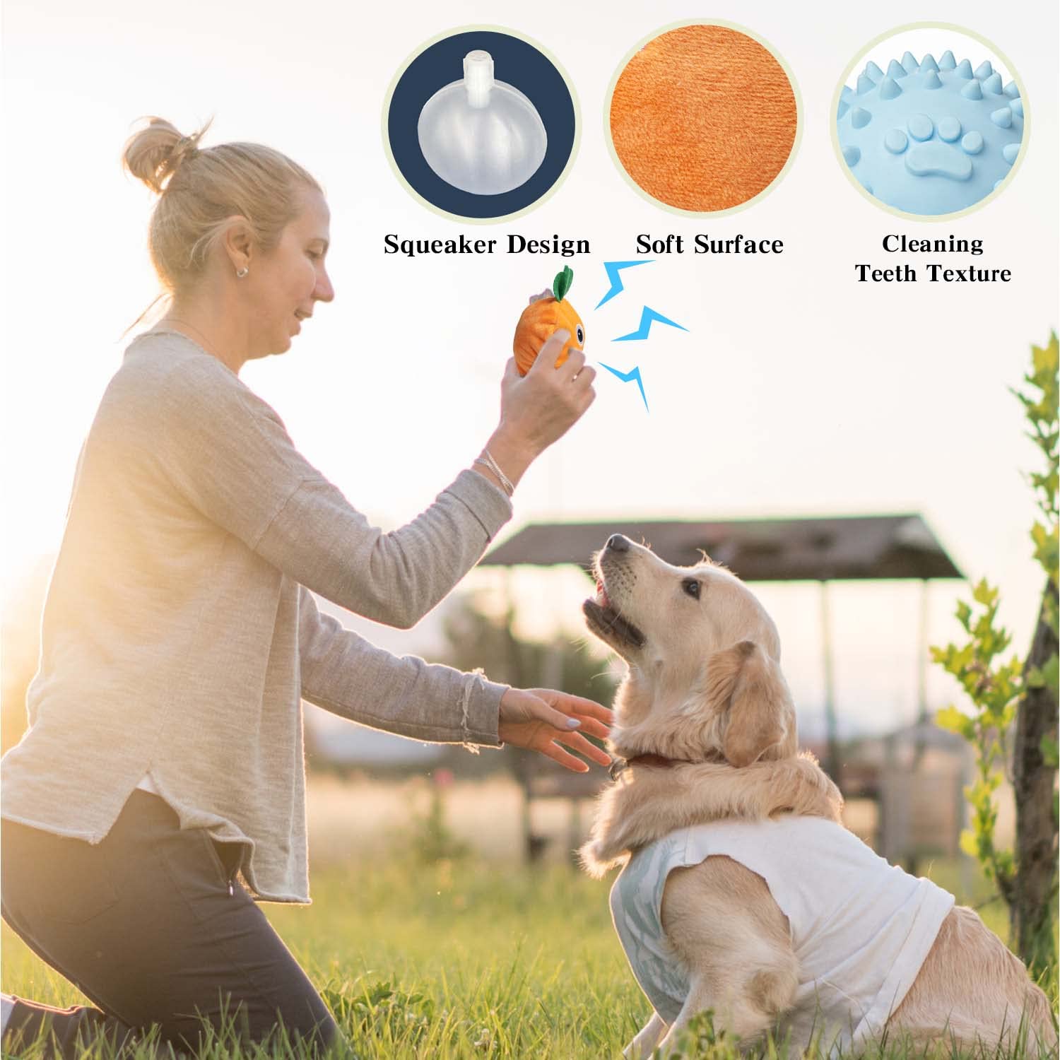Mewajump Squeaky Easter Dog Toys With Ball, 3-In-1 Plush Cute Dog Toy, Dog Chew Toy With 3 Layers, Dogs Puzzle Pet Toy For Teeth