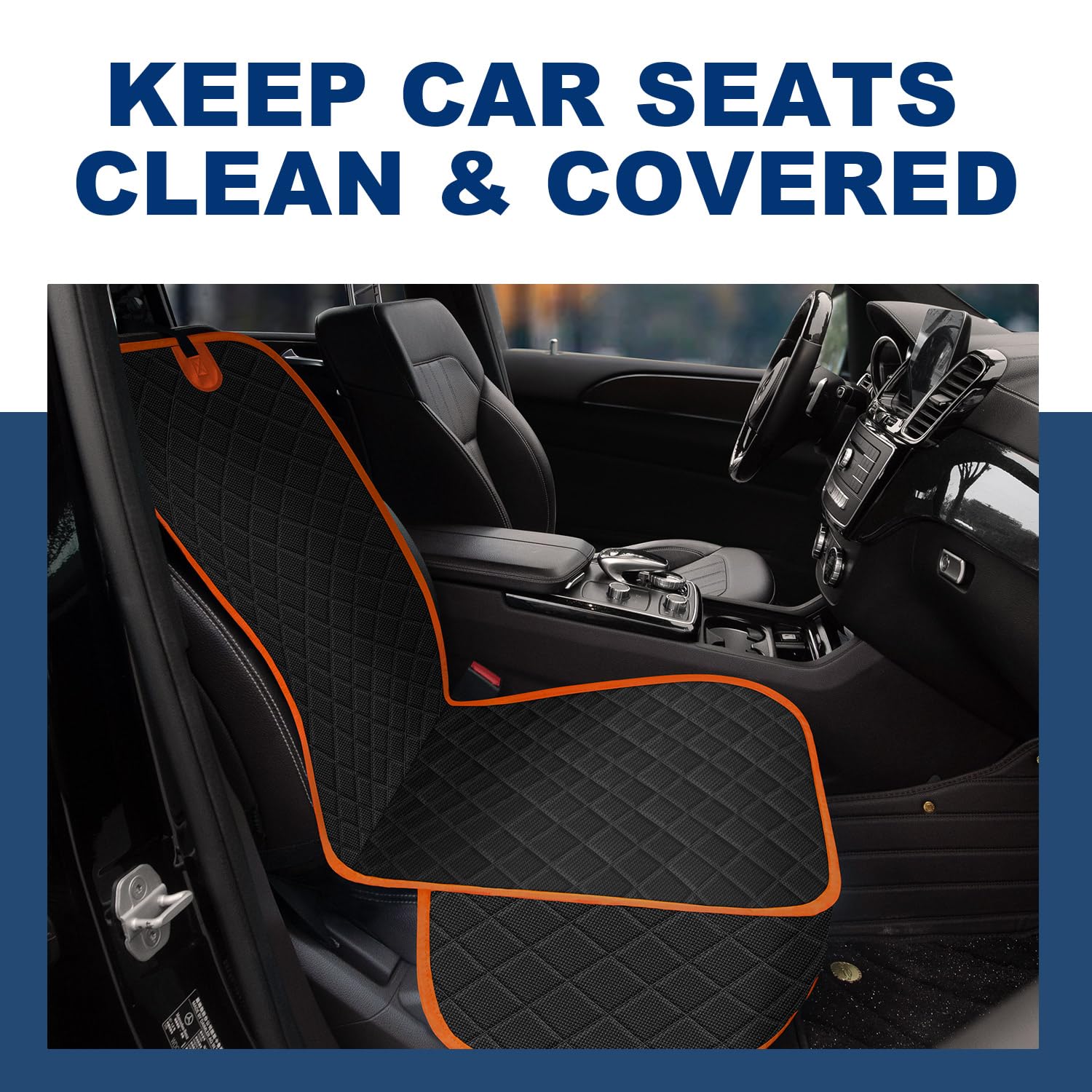 Horjones Dog Car Seat Cover,Waterproof And Nonslip Front Seat Dog Cover,Car Seat Protector For Cars,Trucks,Suvs And Jeep(L-Orang