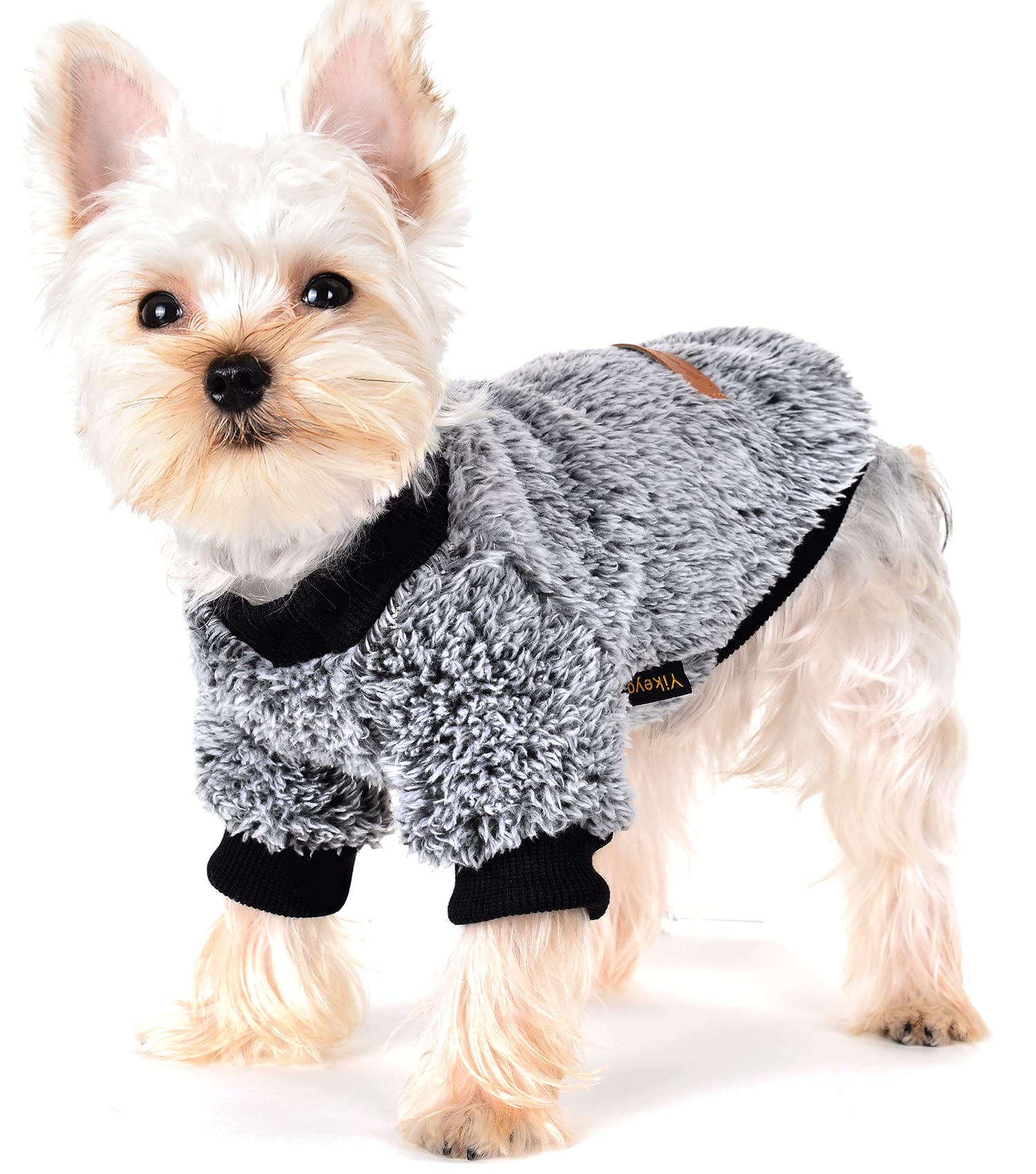 Dog Sweater Sweaters For Small Dogs Girl Purple Fleece Clothes Winter Soft Thickening Warm Puppy Boy Teacup Yorkie Chihuahua (M,