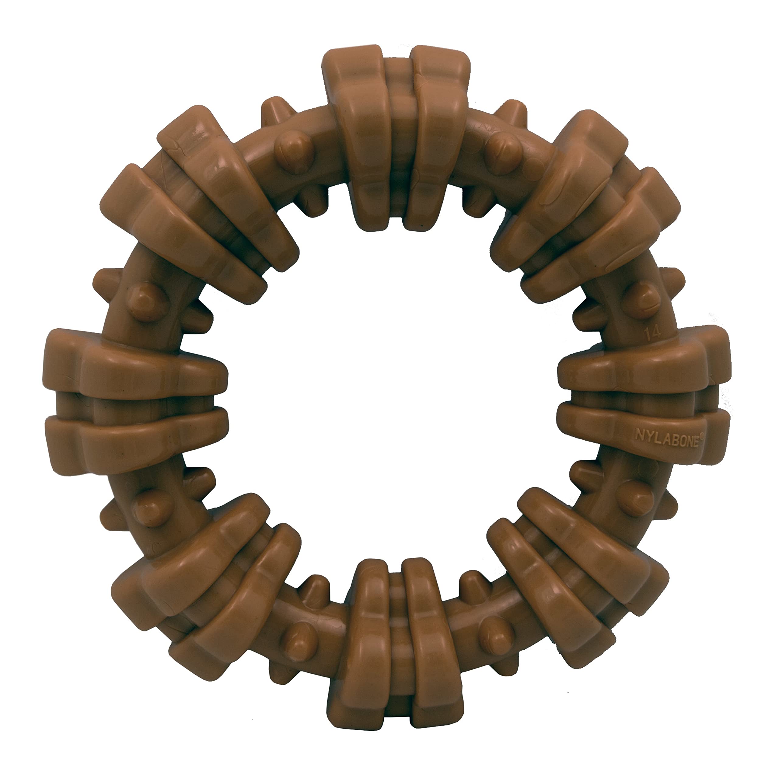 Nylabone Power Chew Textured Dog Chew Ring Toy - Tough and Durable Dog Chew Toy - Indestructible Dog Toys for Aggressive Chewers