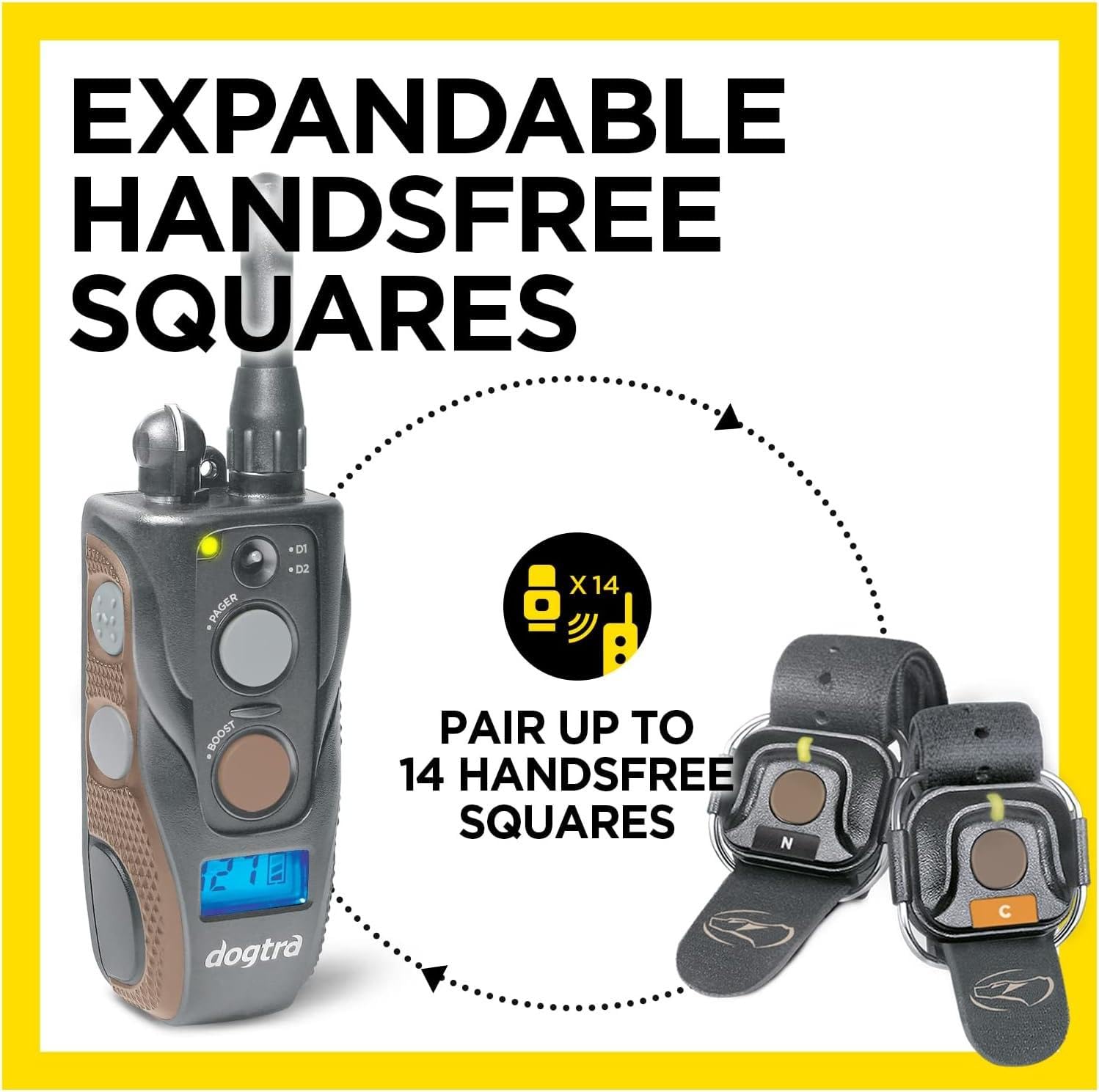 Dogtra ARC HANDSFREE Plus Boost and Lock, Remote Dog Training E-Collar, HANDSFREE Square for Discreet Control, Waterproof, Recha