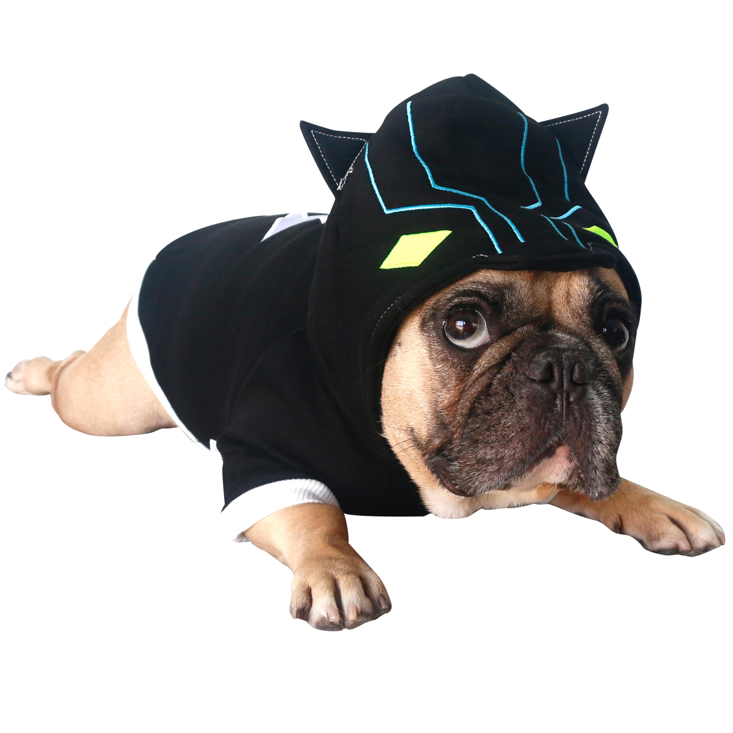 Ichoue Black Panther Costumes Hoodies For French Bulldogs, Pugs, English Bulldogs, Keep Your Dogs Warm And Stylish. Add Fun To Your Pet? Wardrobe, Sure To Turn Heads - Black, Small