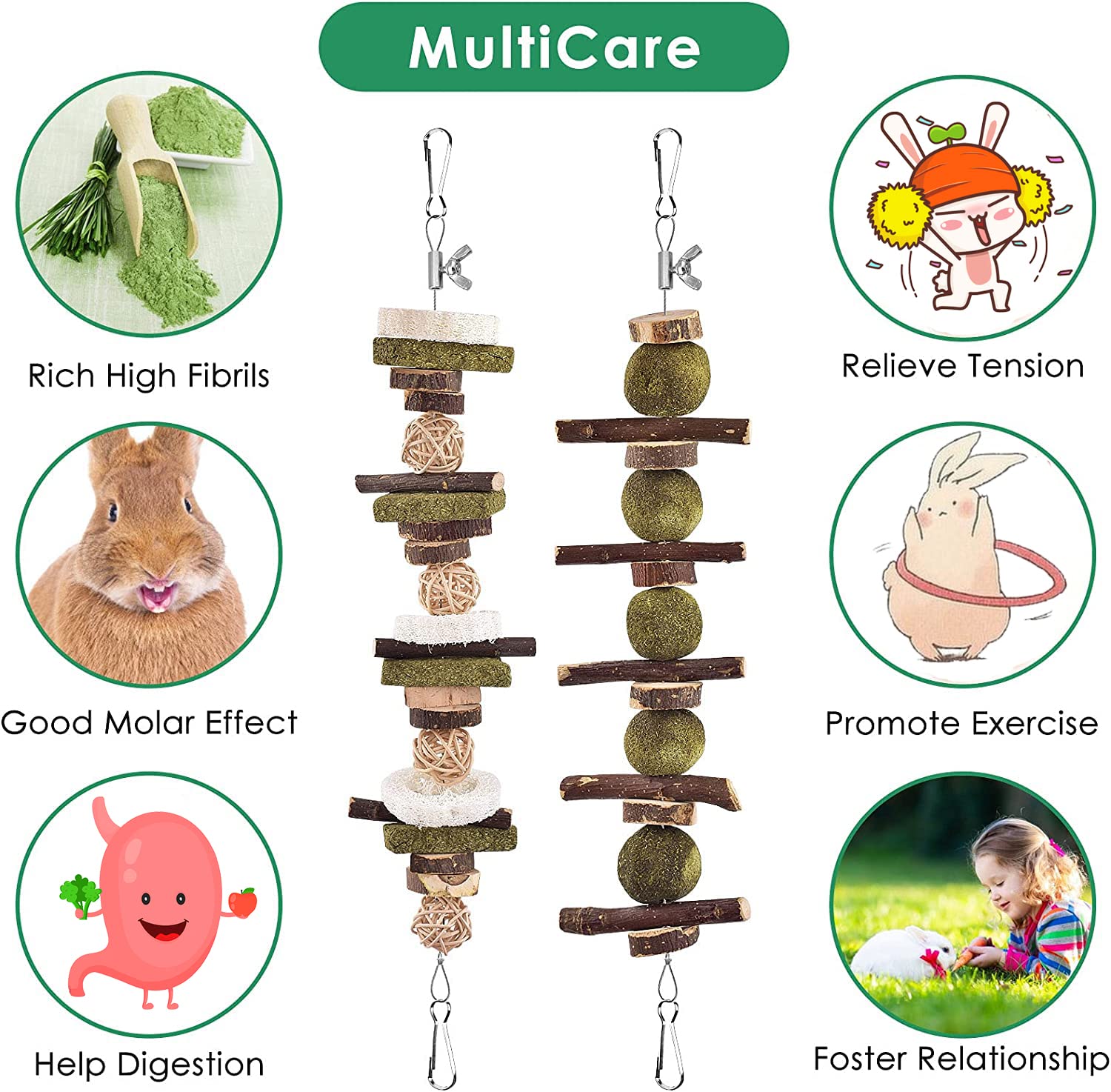 Katumo Rabbit Chew Toys, 68 Pcs Diy Hamster Chew Toys Kit Bunny Teeth Care Molar Toys Ideal For Rabbit, Guinea Pig, Chinchilla,