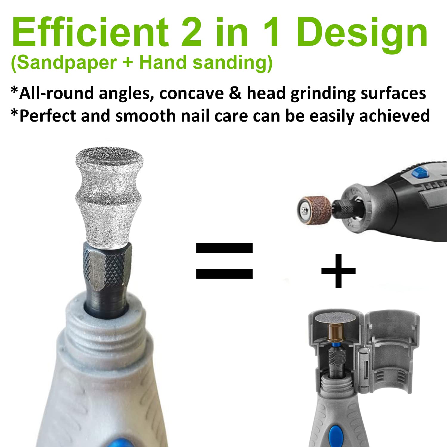 PLATGO Diamond Dremel Dog Nail Grinder Attachment - 1/8'' Rotary Bit for Pet Nail Care, Compatible with Dremel Sanding Drums