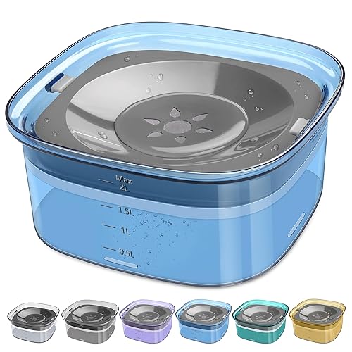 Upsky 70Oz Dog Water Bowl 2L No Spill Dog Bowl Large Capacity Slow Water Feeder, Spill Proof Dog Bowl Pet Water Dispenser Vehicl