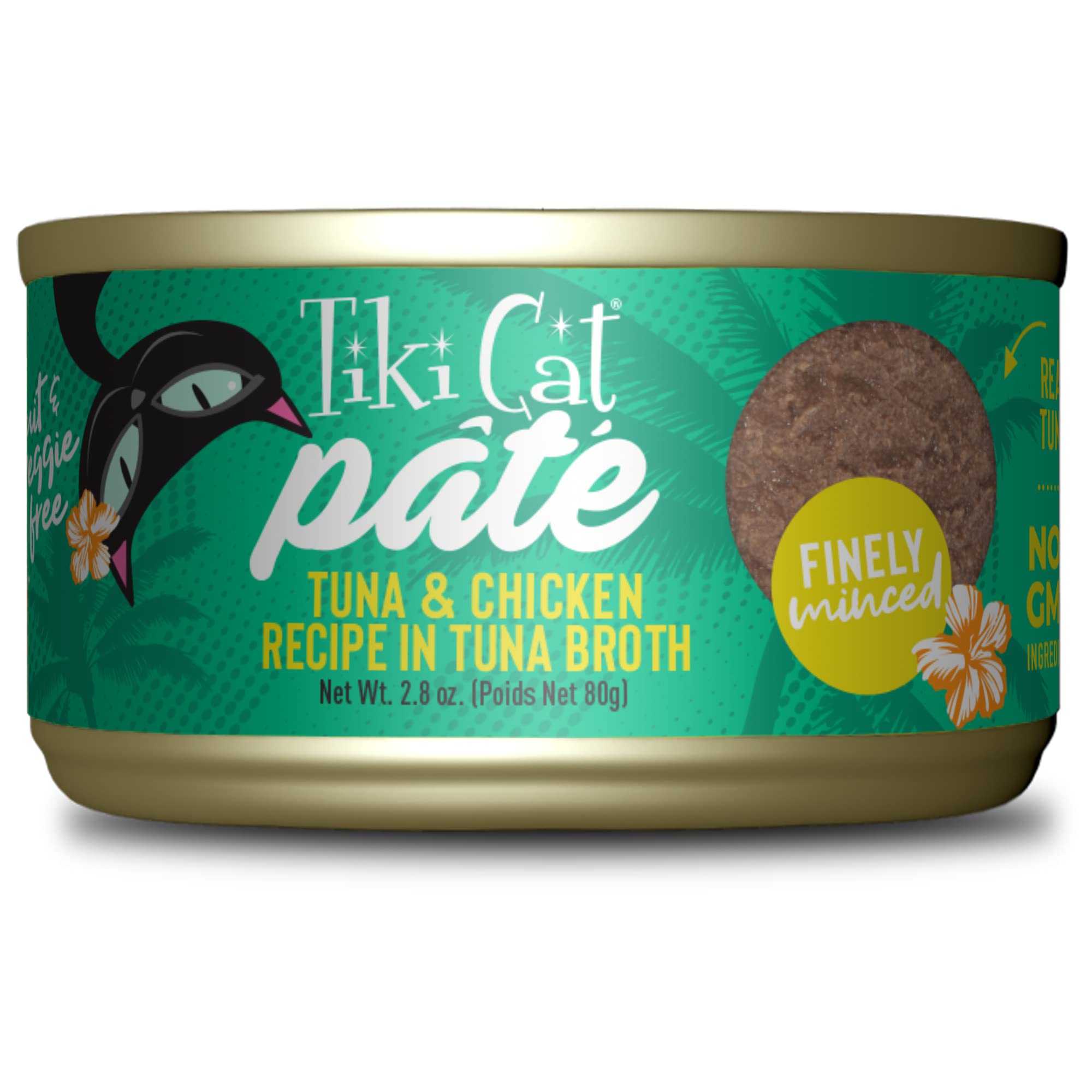 Tiki Cat Luau Pt  , Ahi Tuna & Chicken Recipe in Chicken Consumme, Grain-Free Balanced Nutrition Wet Canned Cat Food, for All Li