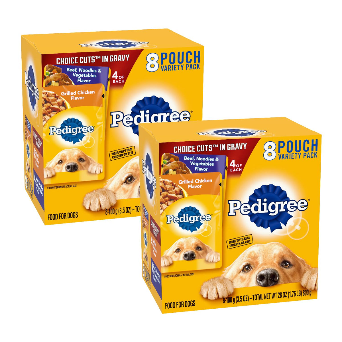 Pedigree Choice Cuts In Gravy Wet Dog Food 8-Count Variety Pack, 3.5 Oz. Pouches (Pack Of 2)