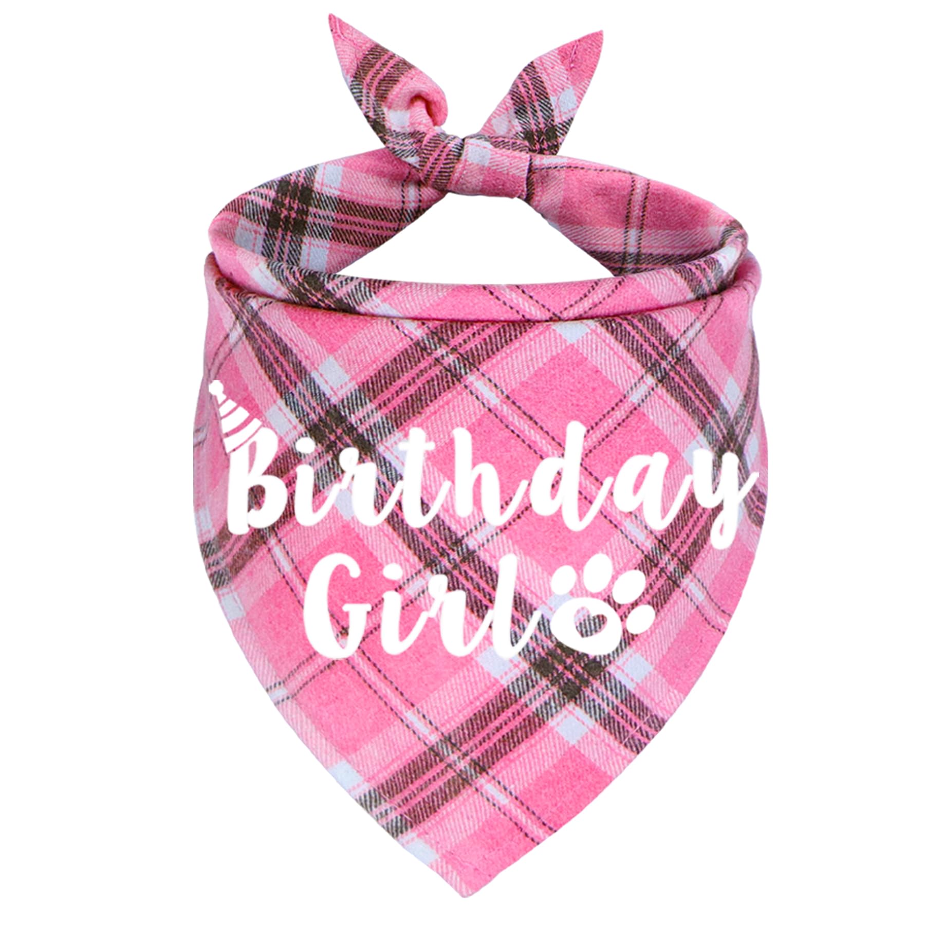 Jotfa Dog Birthday Bandana, Multi Sizes Birthday Bandana For Dogs Dog Birthday Girl Bandana For Medium Large Dogs Pets (Pink, La