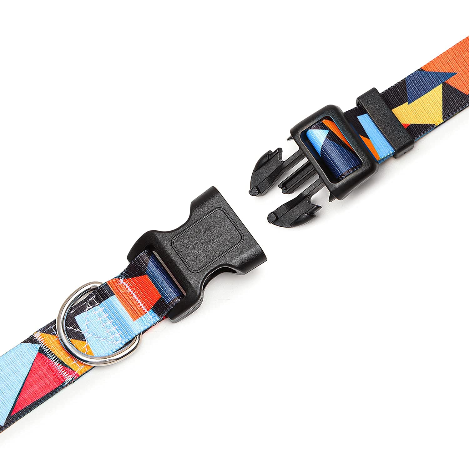 Suredoo Adjustable Dog Collar With Patterns, Ultra Comfy Soft Nylon Breathable Pet Collar For Small Medium Large Dogs (M, Color Block)