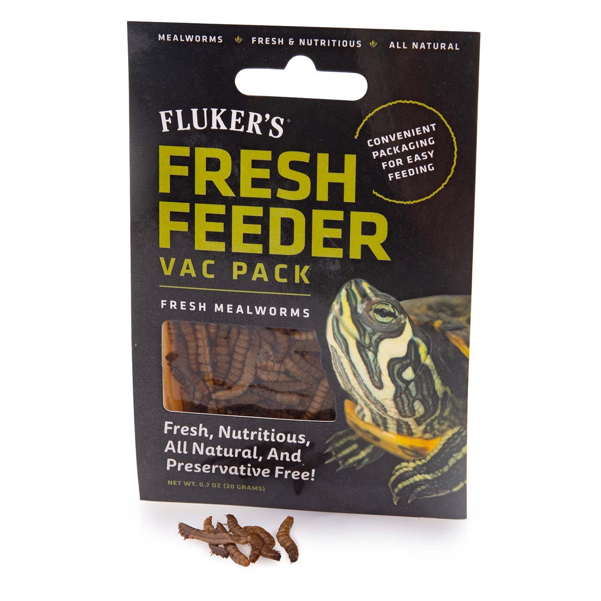 Fluker'S Fresh Feeder Vac Pack Mealworms, All Natural And Preservative Free, Great For Insect Eating Reptiles, Birds, Tropical Fish Or Small Animals, 0.7 Oz