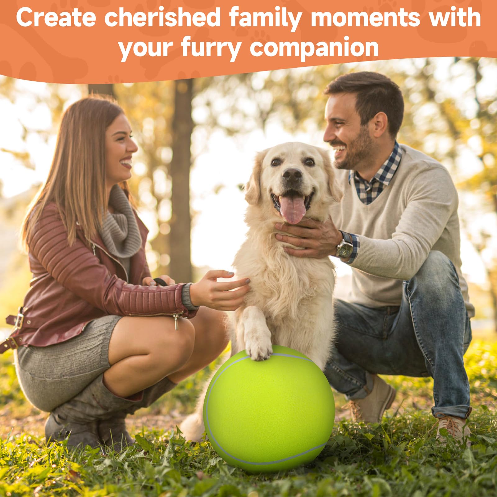 QDAN Giant Large Tennis Ball for Dogs: 9.5'' Big Balls for Dog for Outdoor Play, Big Tennis Ball Dogs Toy, Tennis Ball for Small